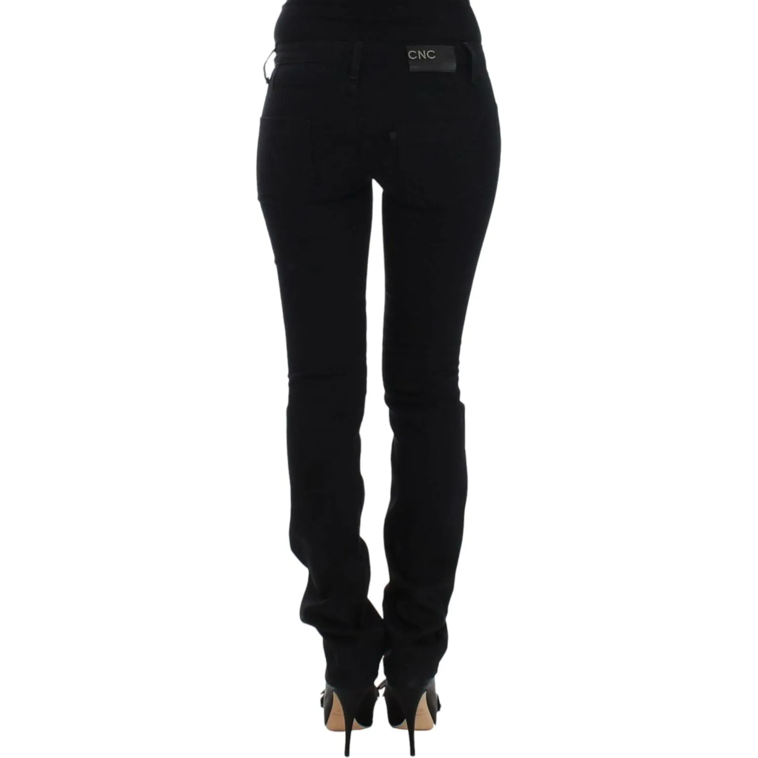 Costume National Elegant Black Straight Leg Jeans