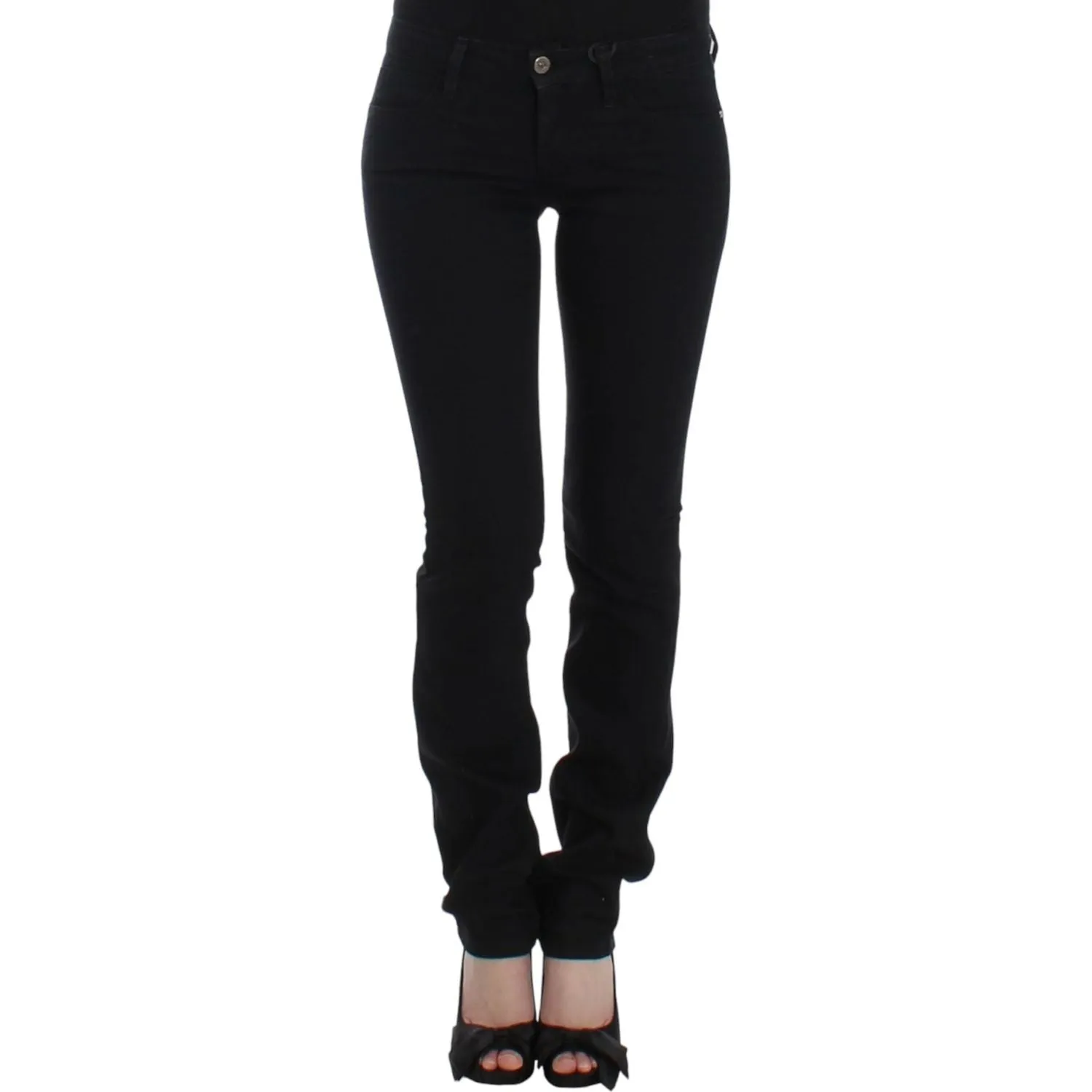 Costume National Elegant Black Straight Leg Jeans