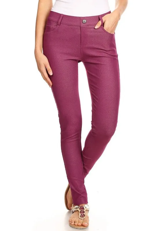 Cotton-Blend 5-Pocket Skinny Jeggings