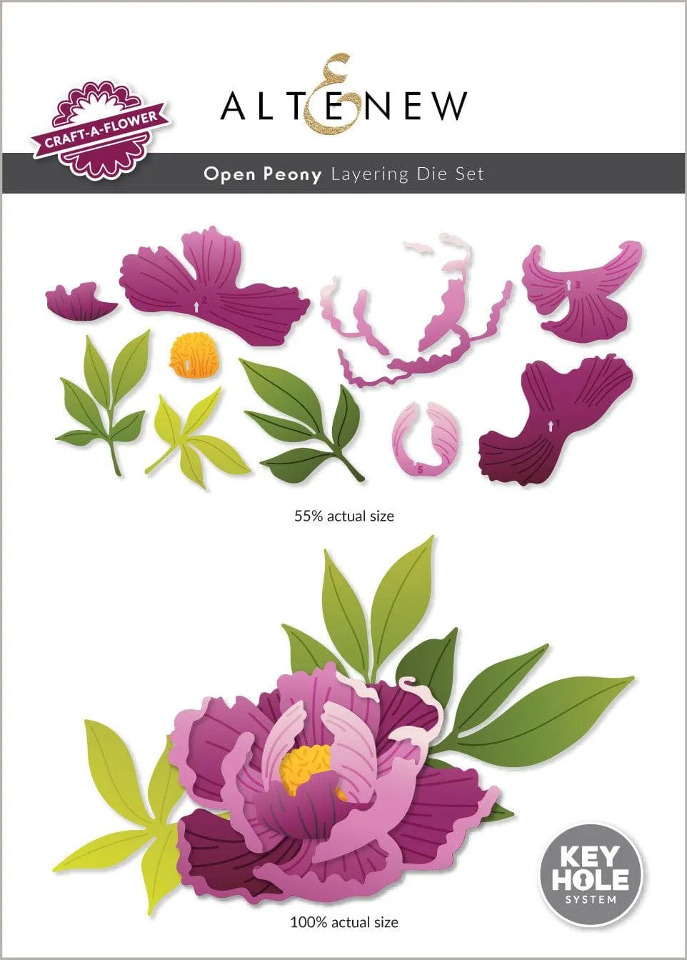 Craft-A-Flower: Open Peony Layering Die Set