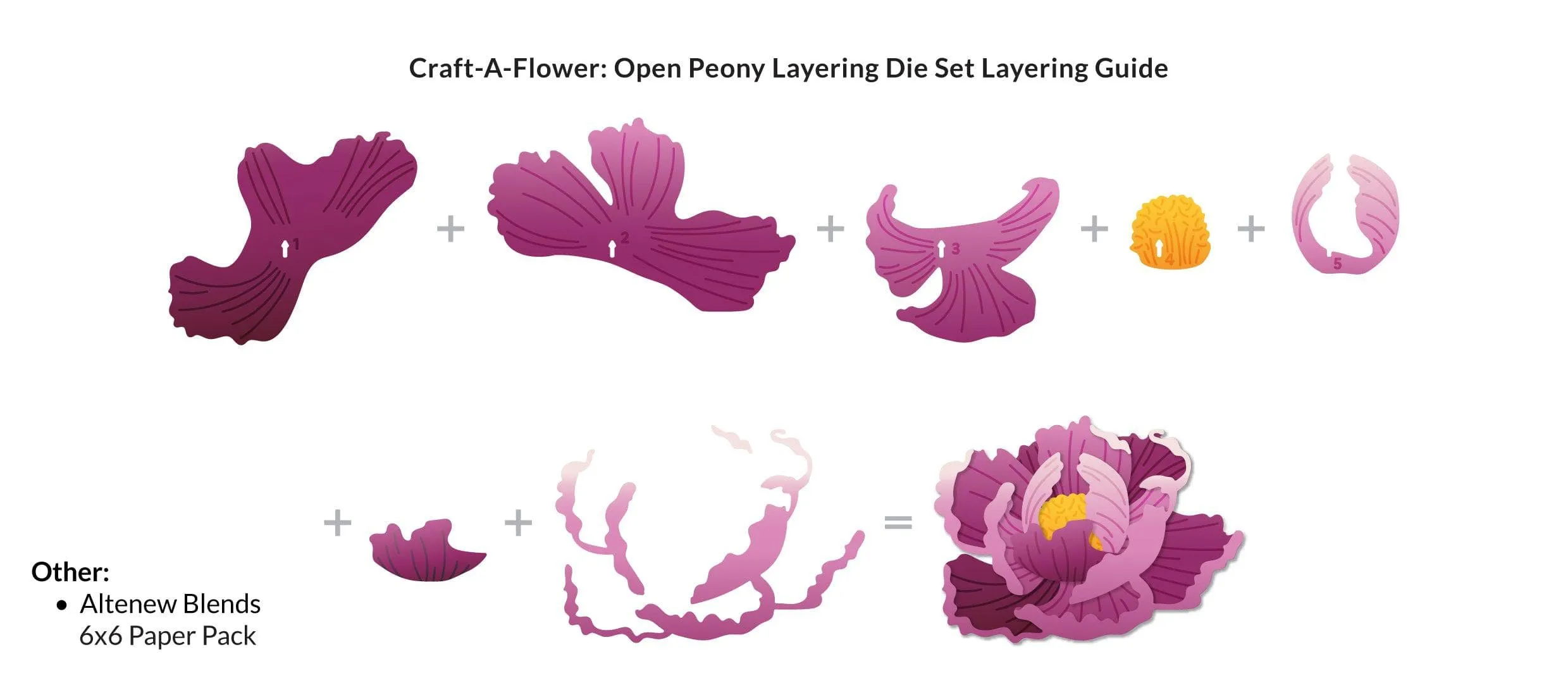 Craft-A-Flower: Open Peony Layering Die Set