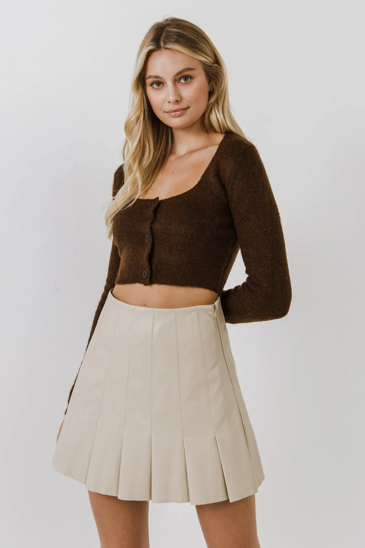 Cropped Knit Cardigan