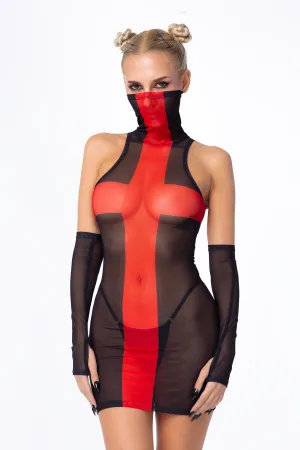 Crucifix High Neck Dress