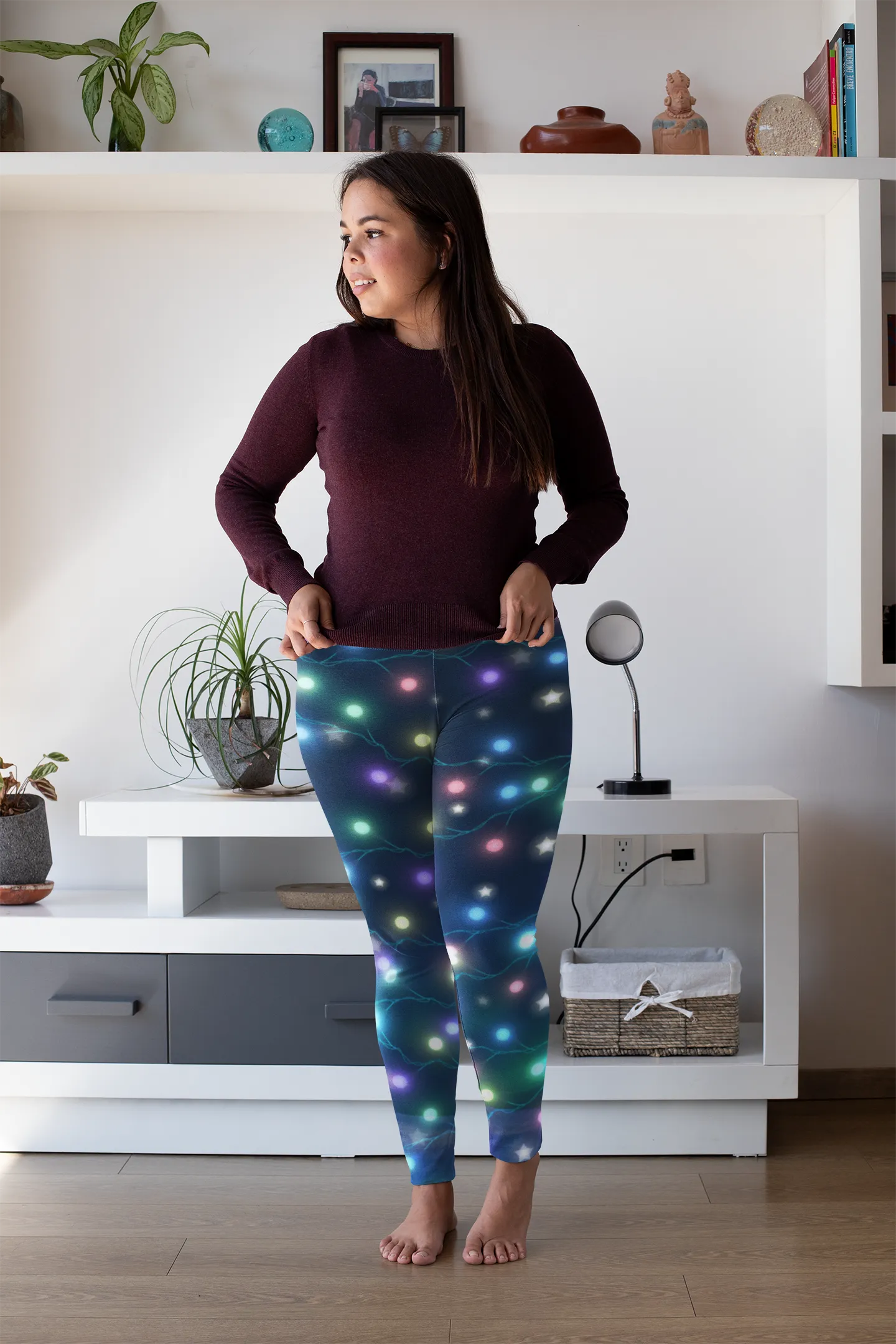 Curve Leggings (14-18 UK Size) - Christmas Lights