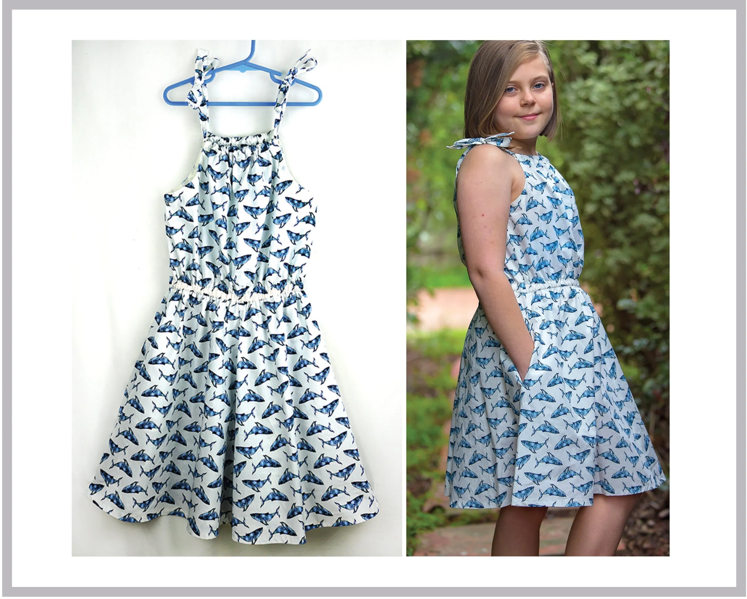 Cute and easy kids dress & romper sewing pattern Peachy Dress & Playsuit sizes 2-14 years