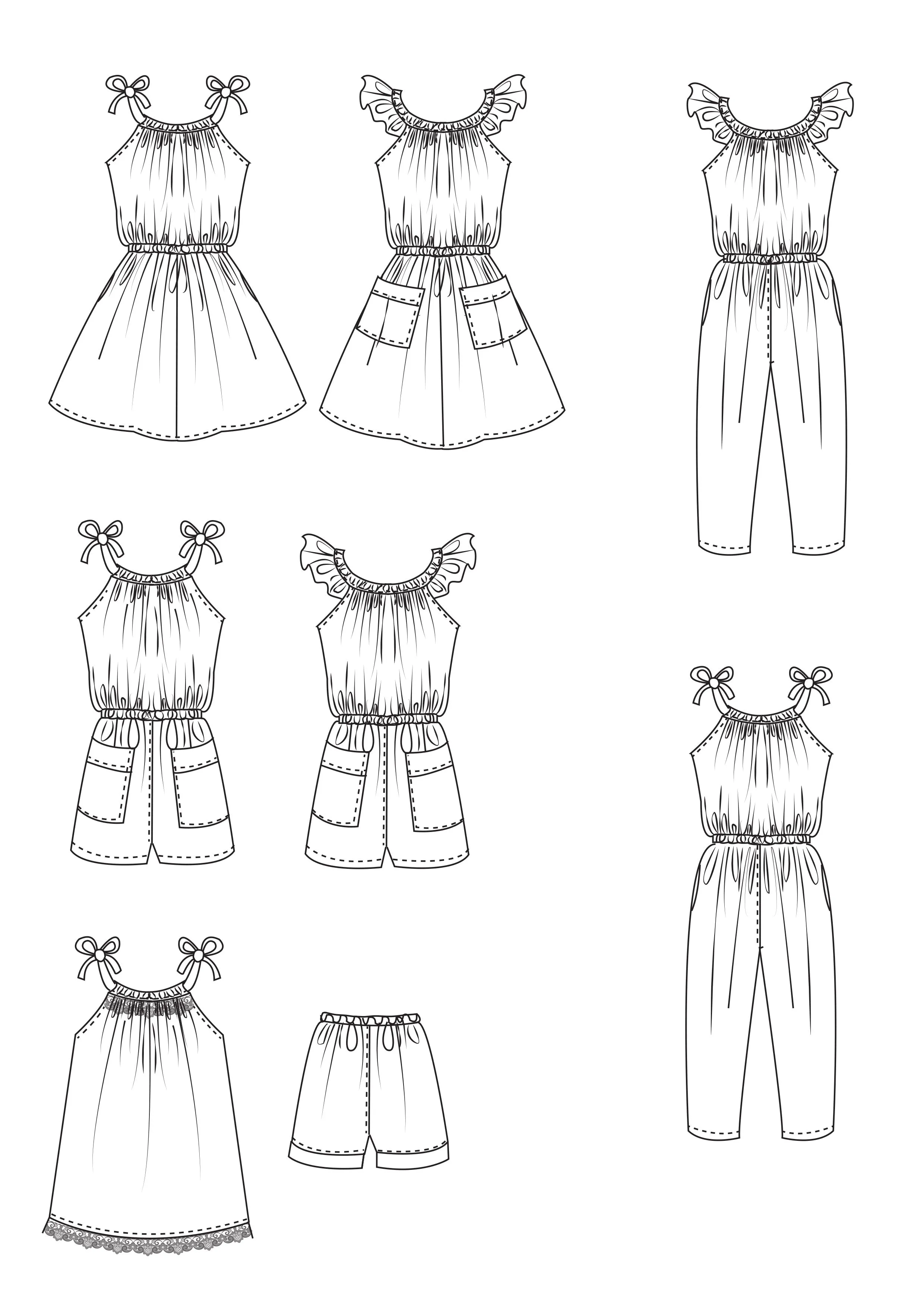 Cute and easy kids dress & romper sewing pattern Peachy Dress & Playsuit sizes 2-14 years