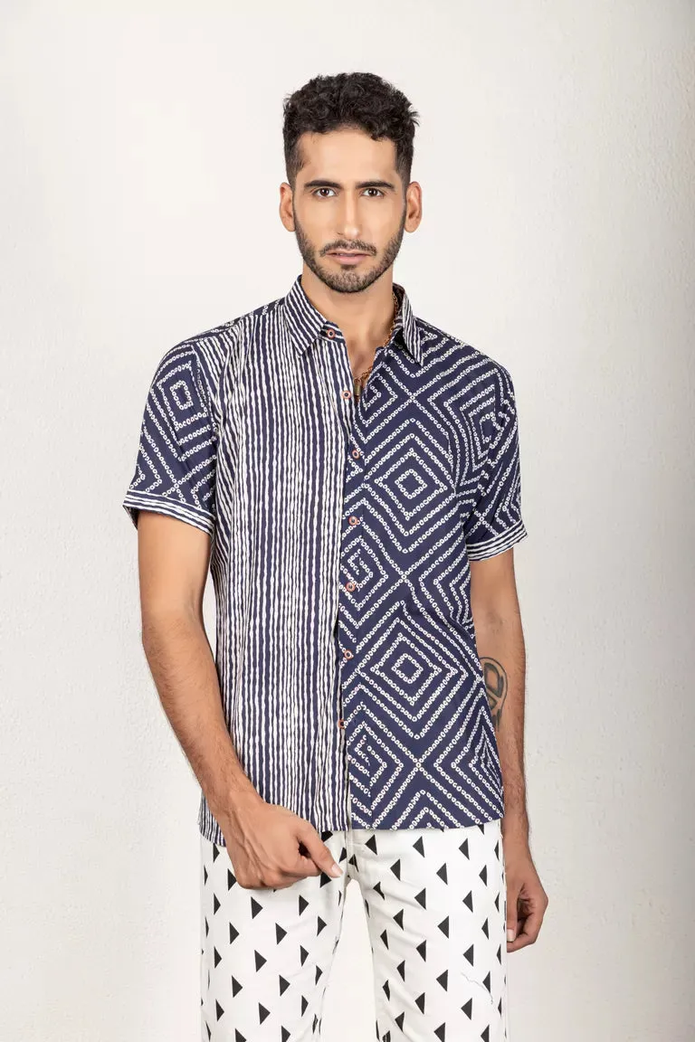 Deep Blue Bandhej Shirt