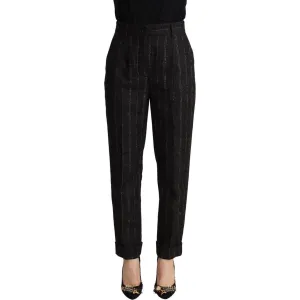 Dolce & Gabbana Elegant High-Waisted Striped Tapered Pants