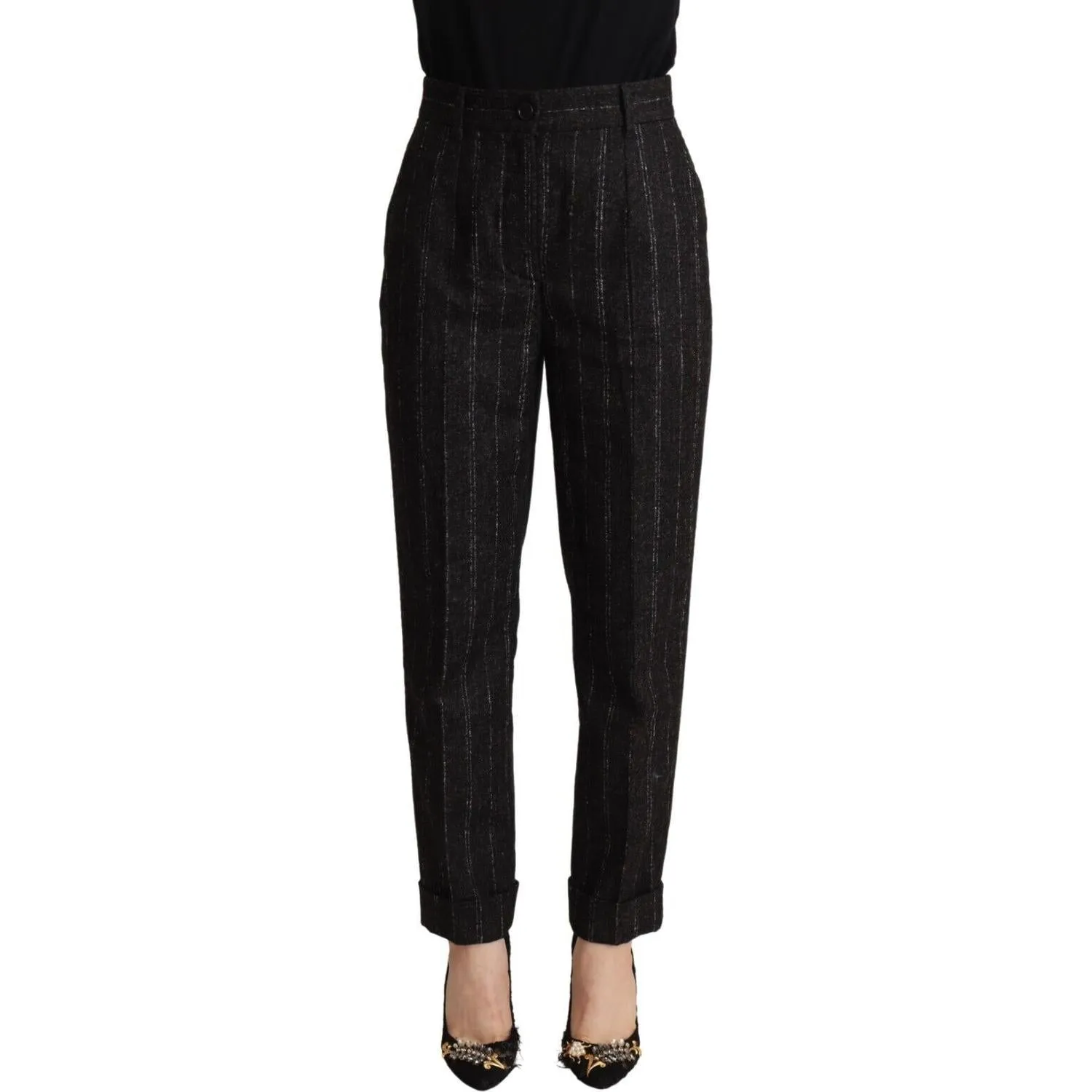 Dolce & Gabbana Elegant High-Waisted Striped Tapered Pants