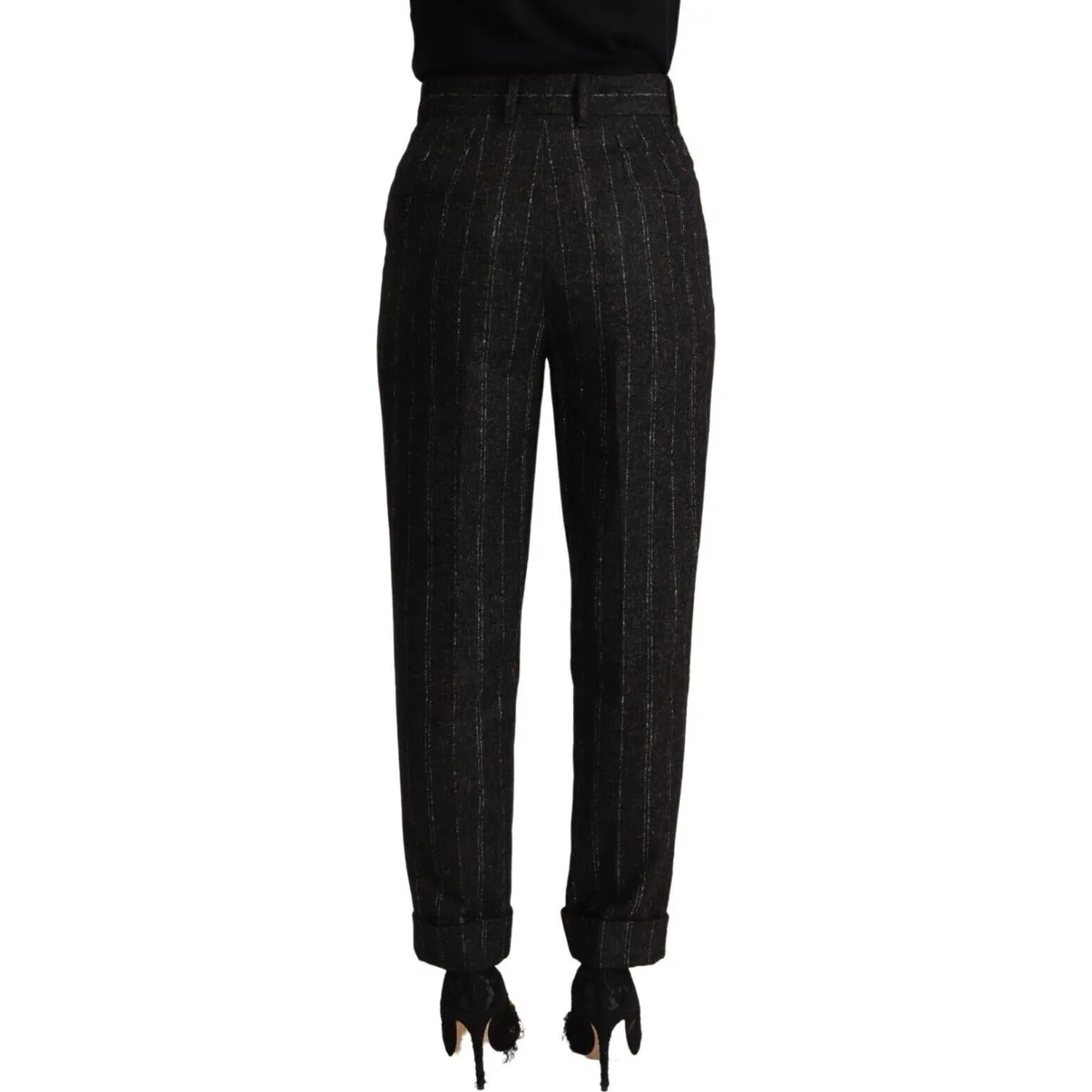 Dolce & Gabbana Elegant High-Waisted Striped Tapered Pants