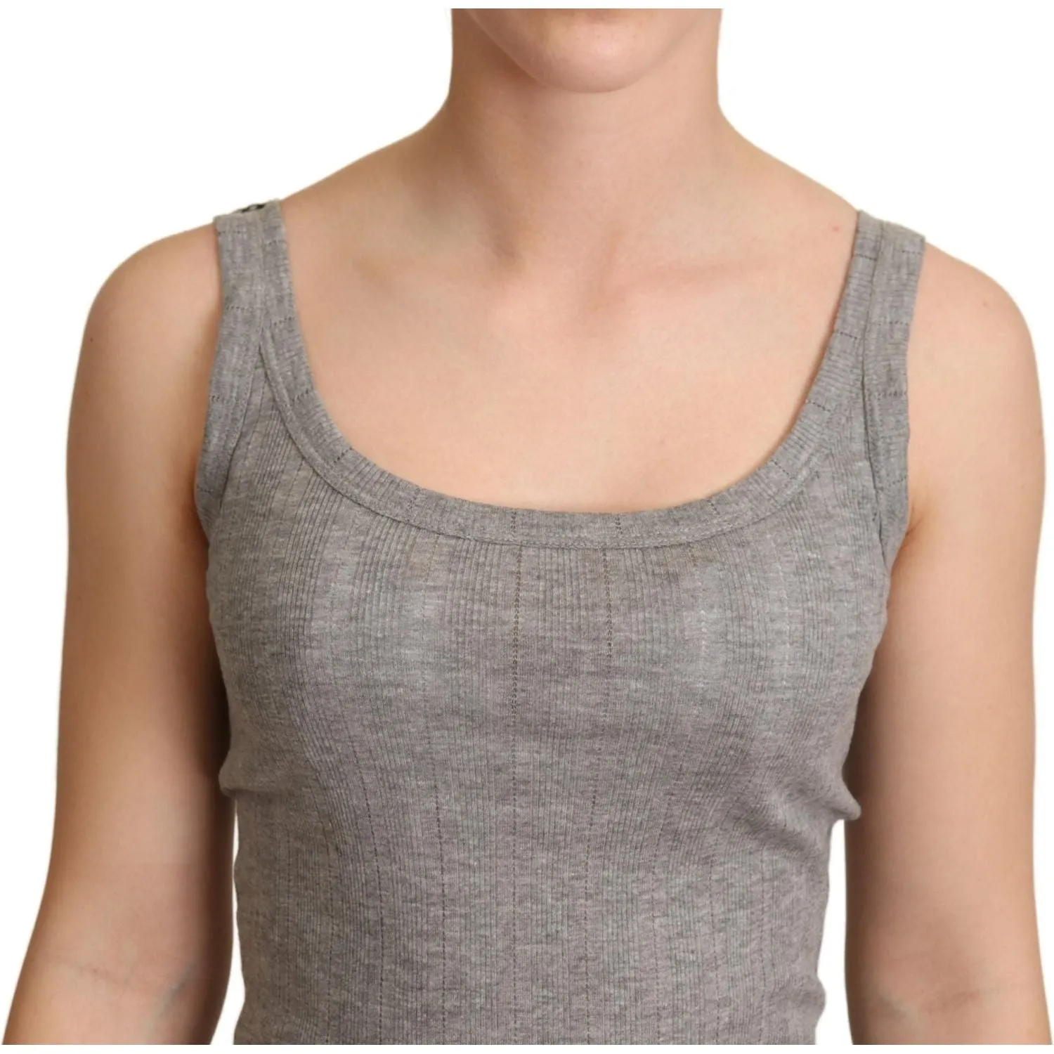 Dolce & Gabbana Elegant Sleeveless Gray Tank Top