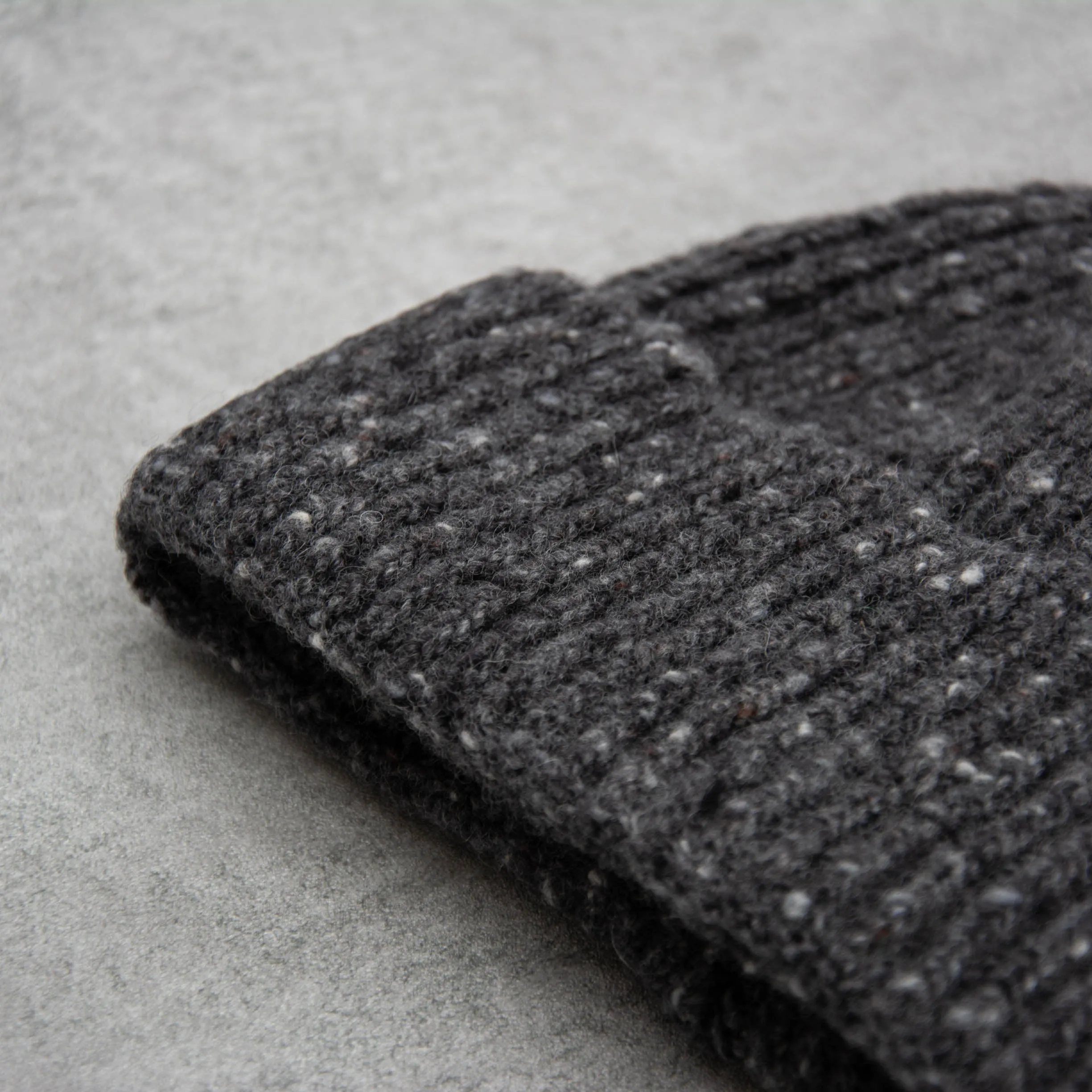 Donegal Wool Beanie - Charcoal