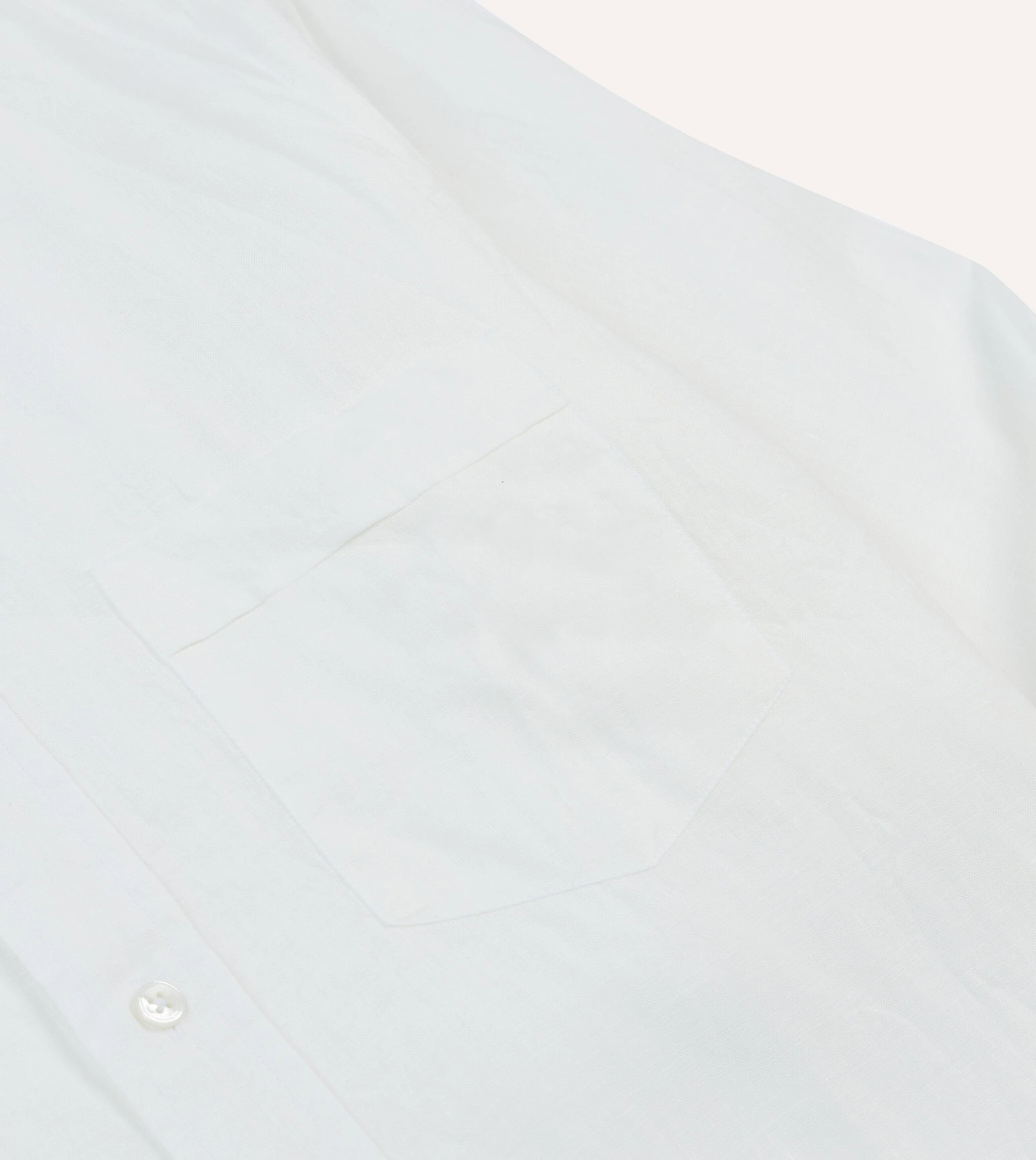 Ecru Linen Spread Collar Shirt