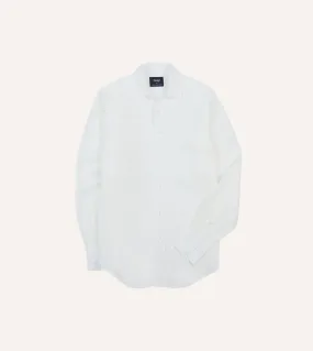 Ecru Linen Spread Collar Shirt