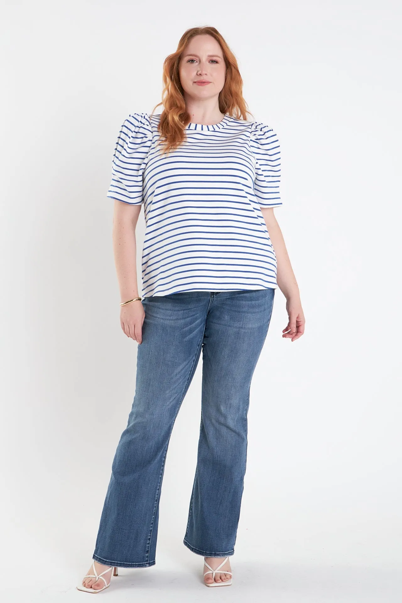 English Factory - Plus Size Stripe Women Knit Shirt