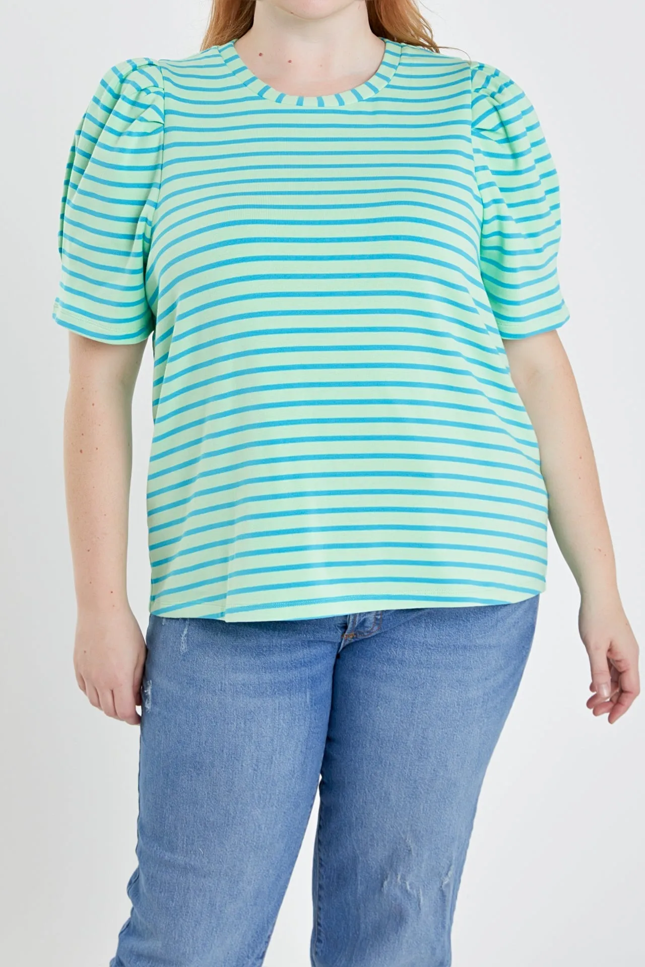 English Factory - Plus Size Stripe Women Knit Shirt