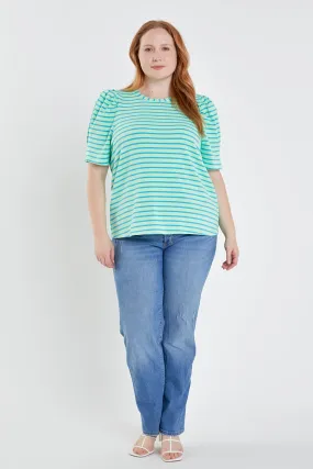 English Factory - Plus Size Stripe Women Knit Shirt