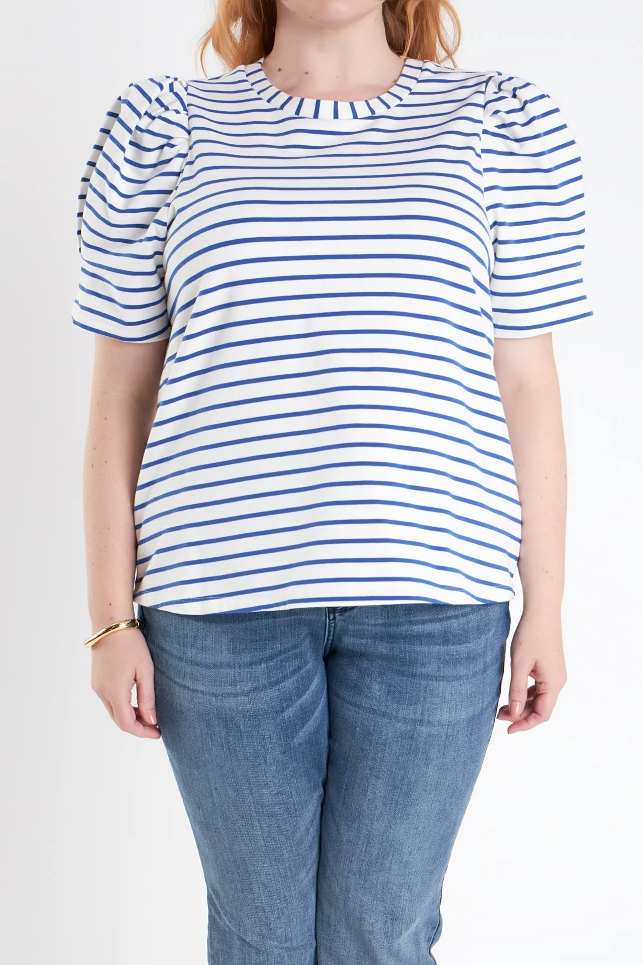 English Factory - Plus Size Stripe Women Knit Shirt