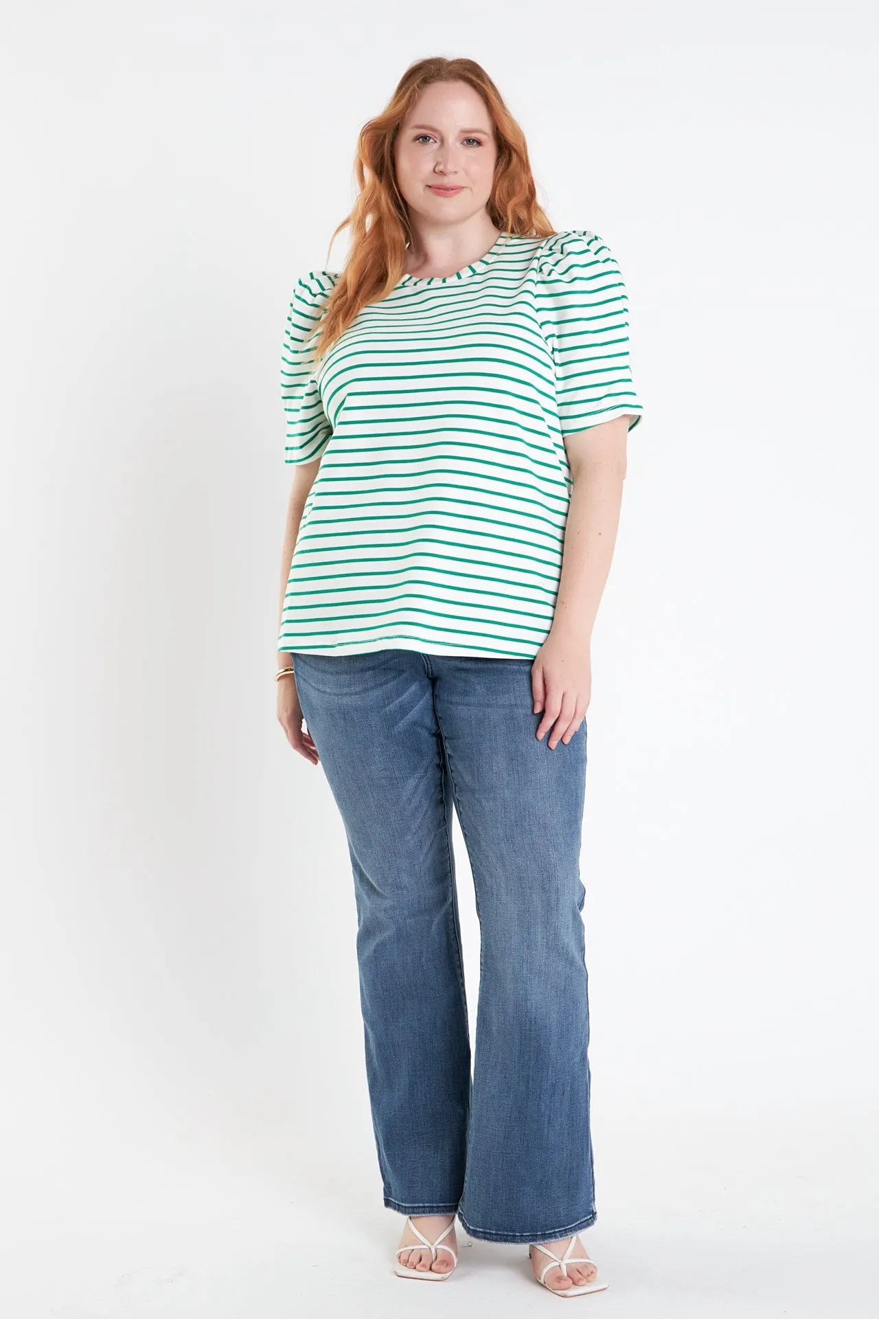 English Factory - Plus Size Stripe Women Knit Shirt