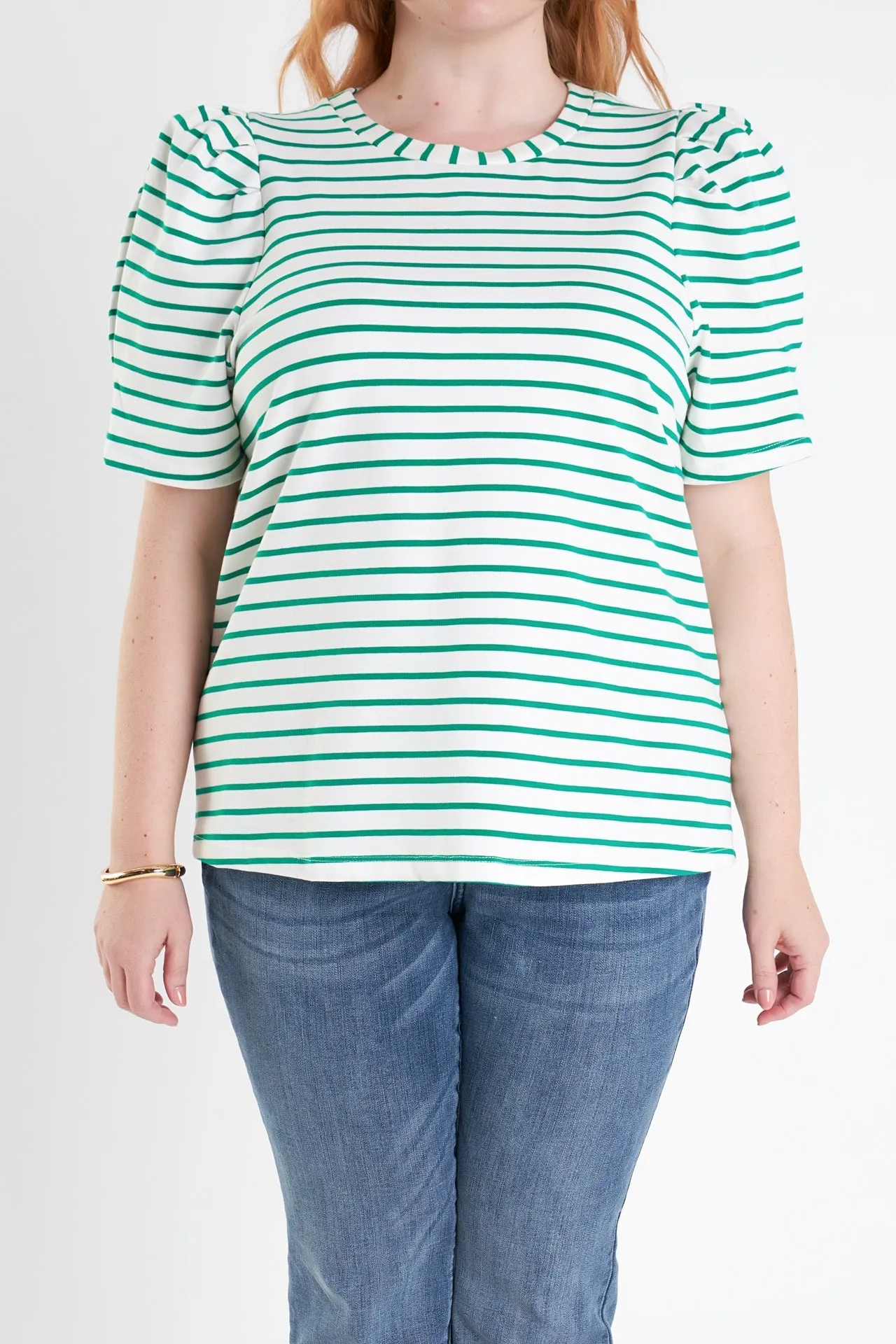 English Factory - Plus Size Stripe Women Knit Shirt