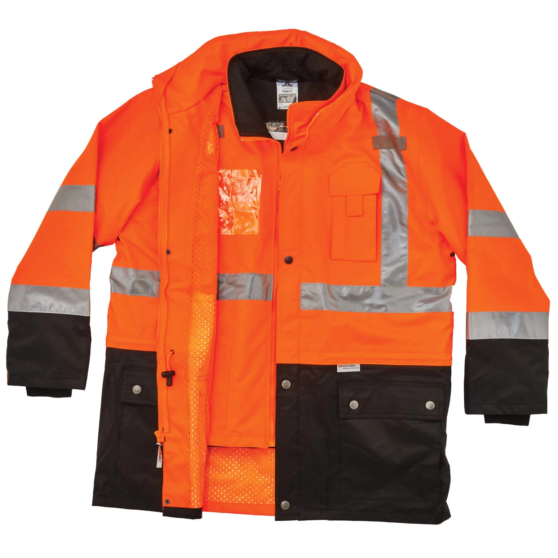 Ergodyne 25554 GloWear 8388 Type R Class 3/2 Thermal Jacket Kit, Large, HV Orange