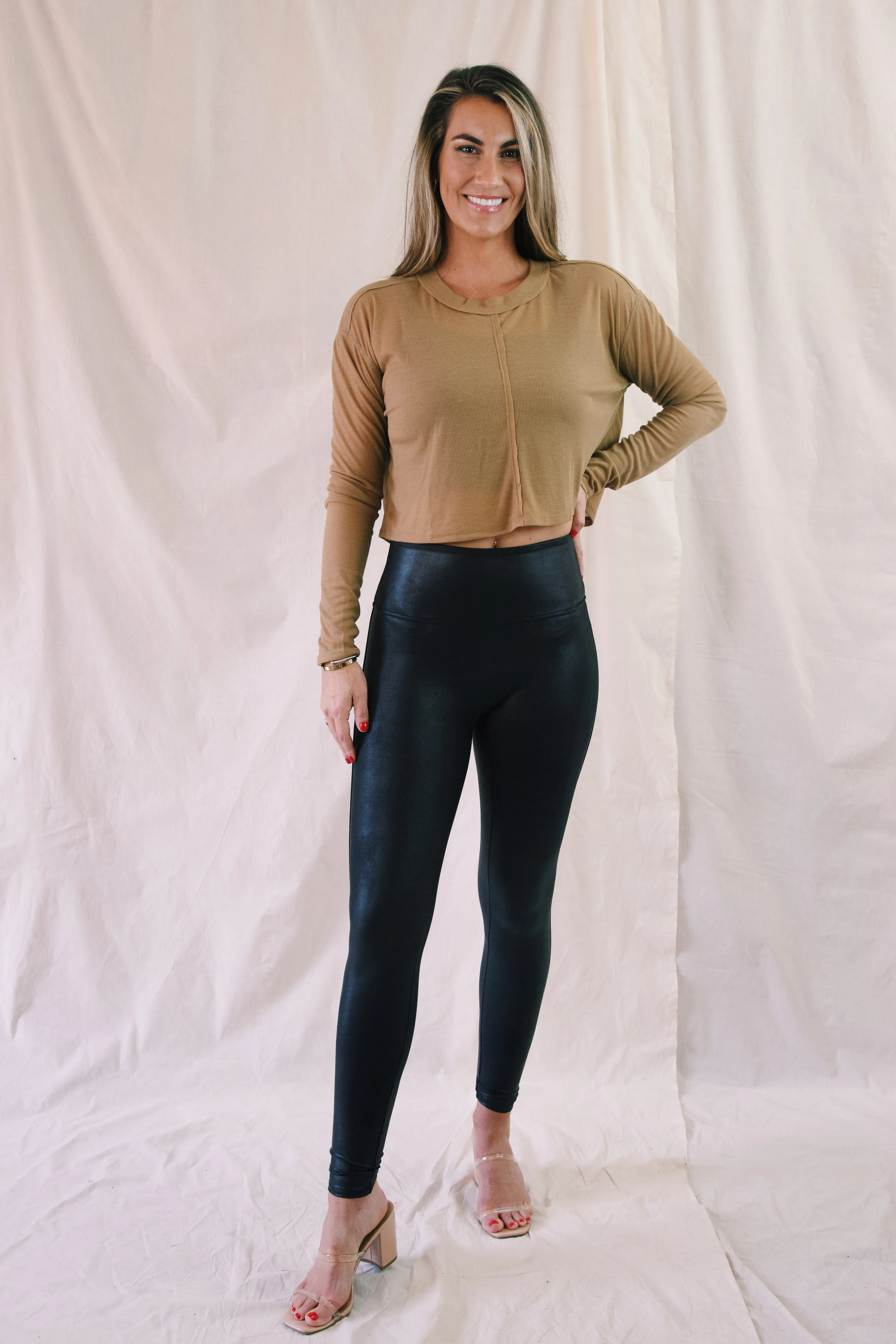 Faux Leather Leggings, Black | SPANX®