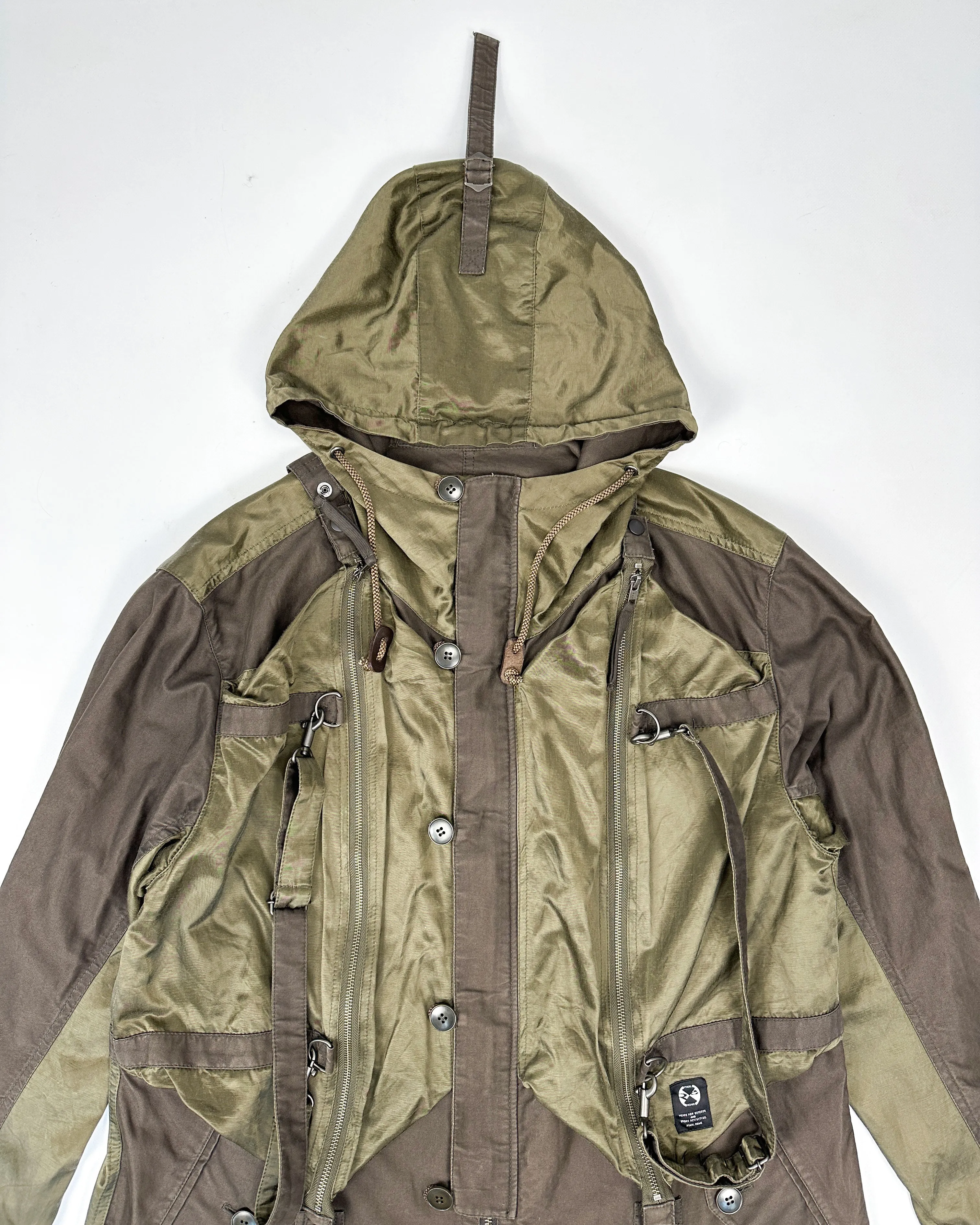 Final Home By Kosuke Tsumura Green & Brown Parachute Tactical Jacket 2000's