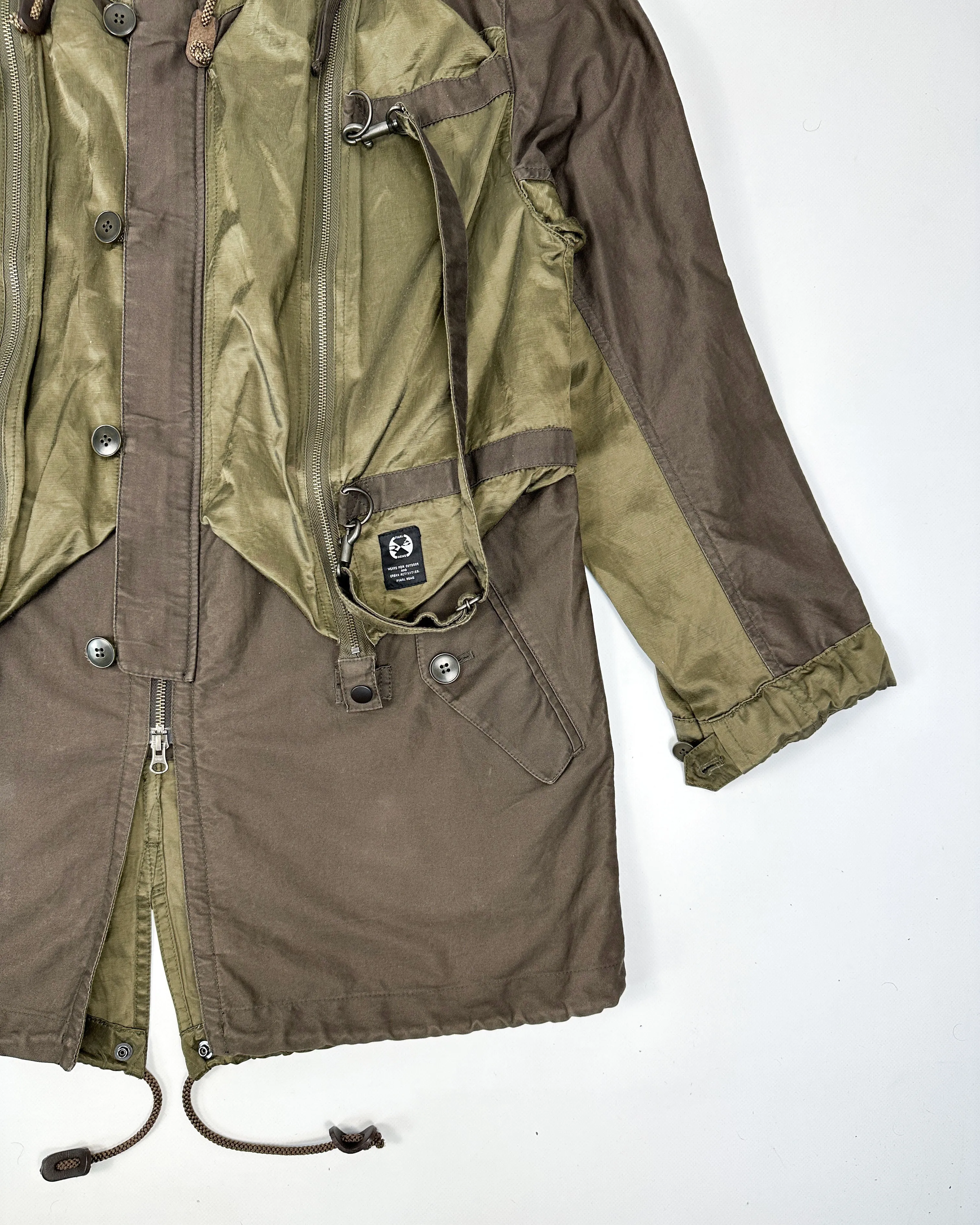 Final Home By Kosuke Tsumura Green & Brown Parachute Tactical Jacket 2000's