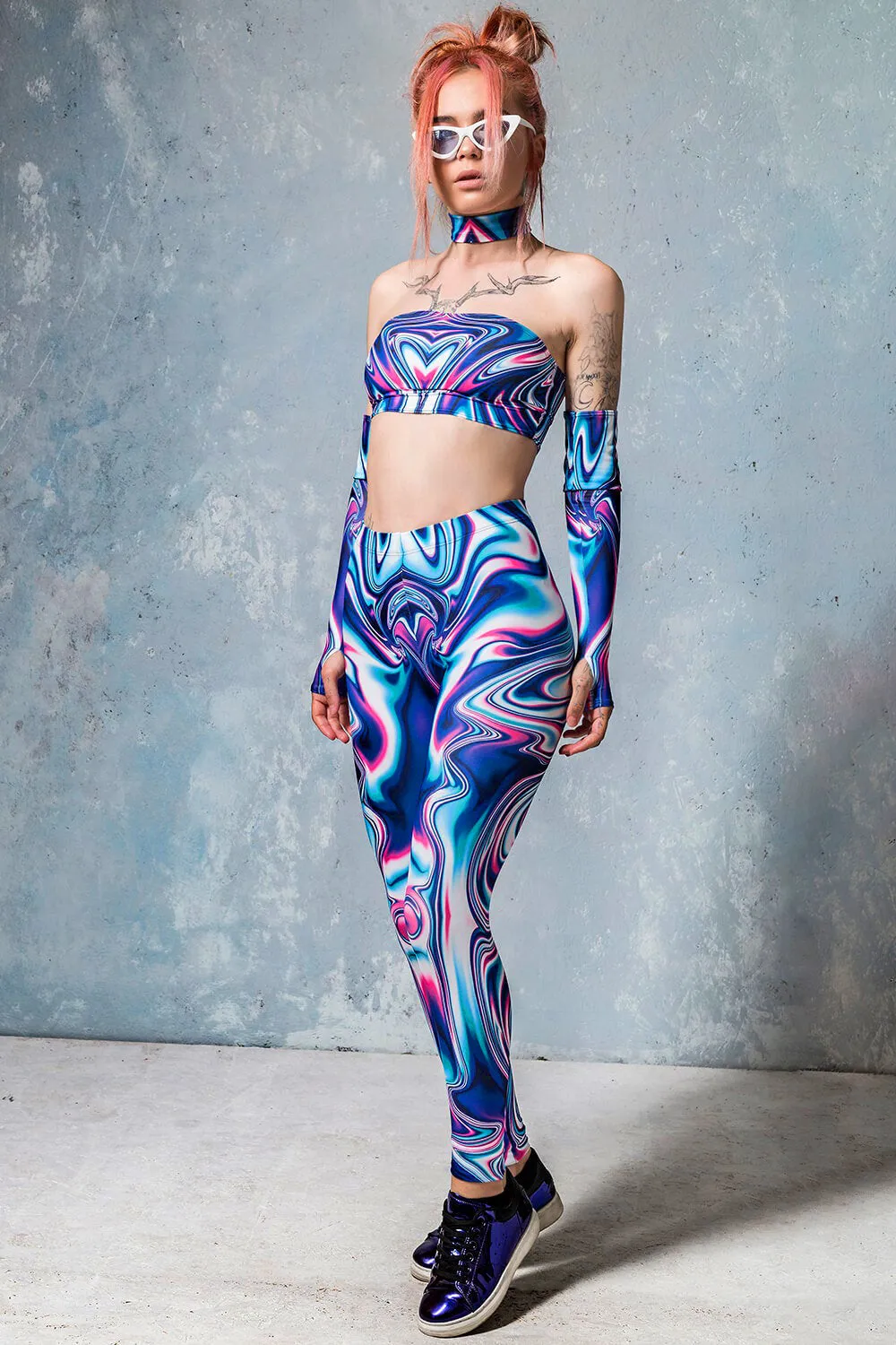 Frenzy Liquid Tube Top Leggings Set