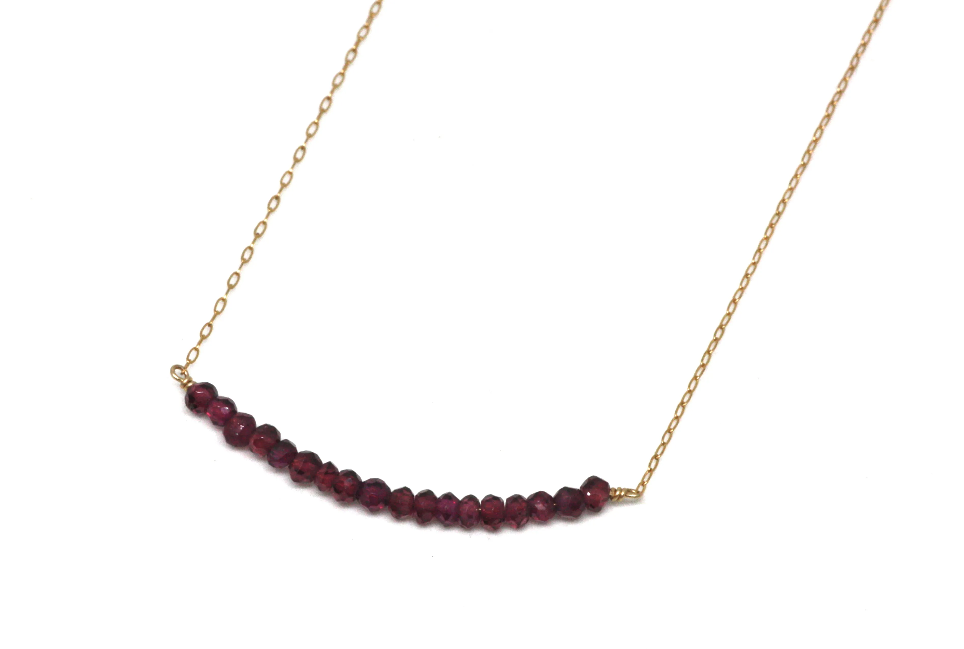 Garnet Bar Necklace