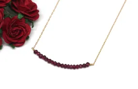 Garnet Bar Necklace