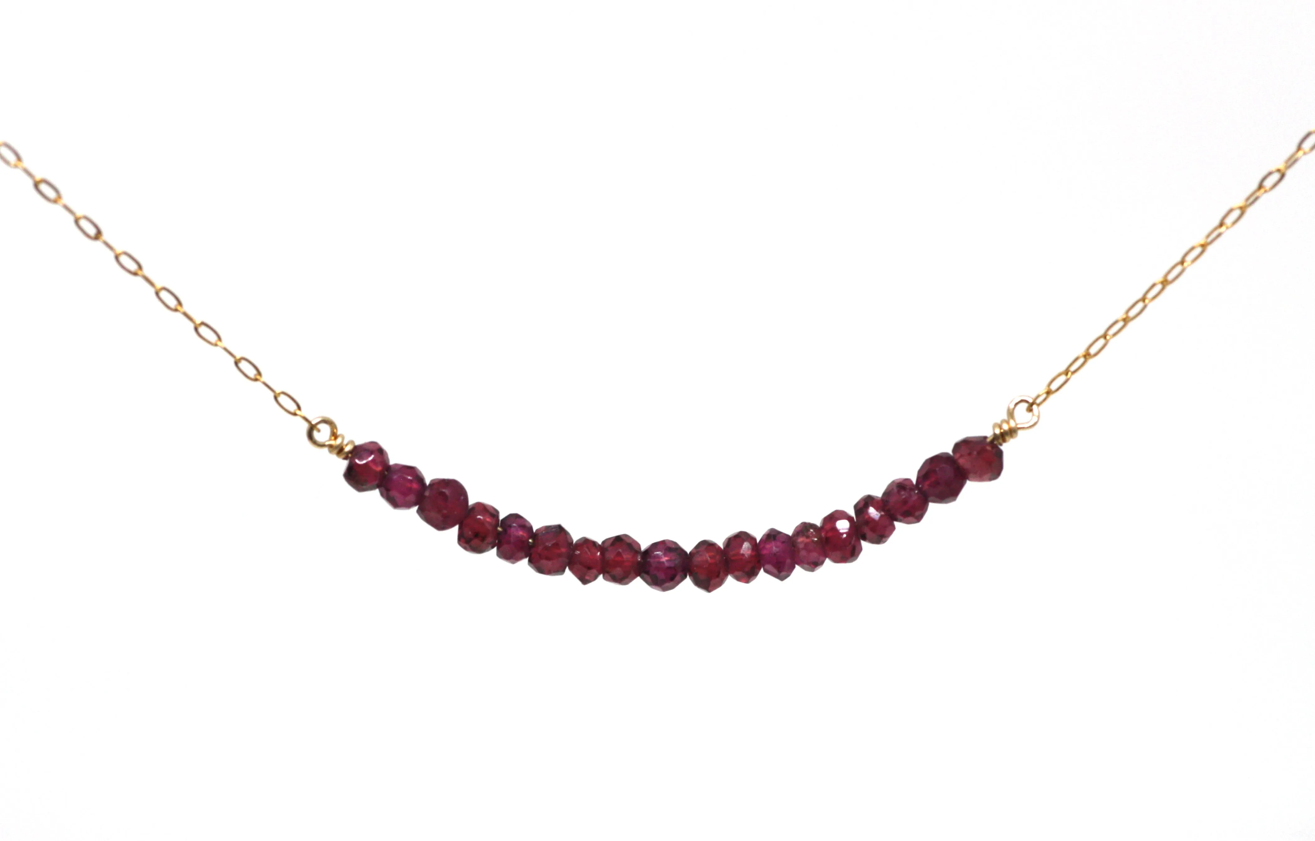 Garnet Bar Necklace