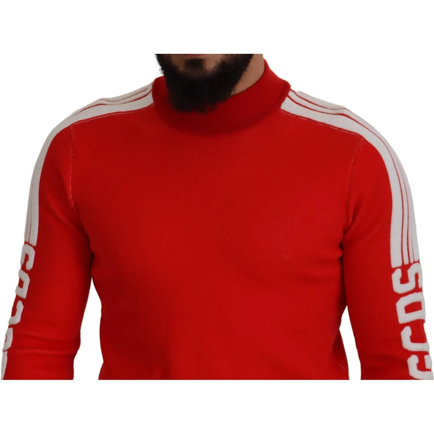 GCDS Elegant Red Pullover Sweater for Men