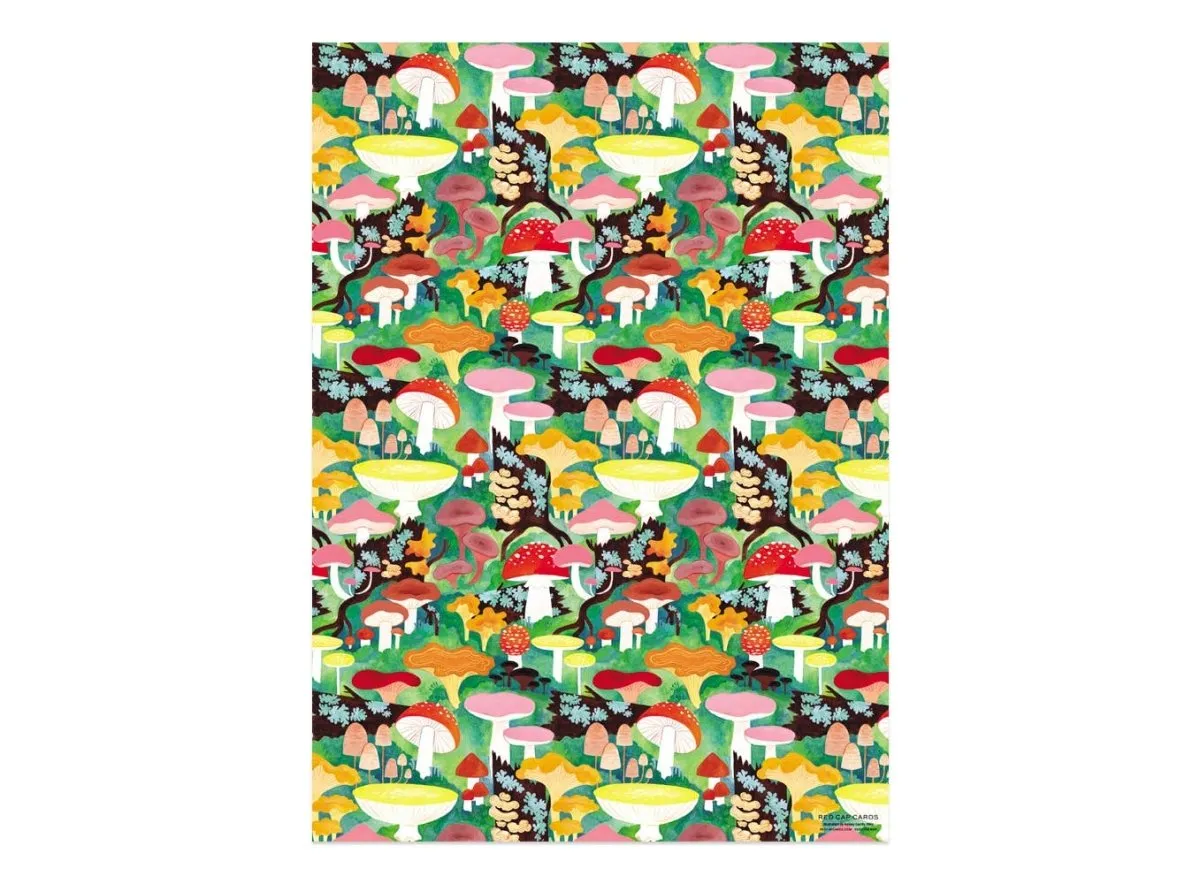 Gift Wrap: Kelsey Garrity Riley - Woodland Mushrooms (Roll of 3 Sheets)