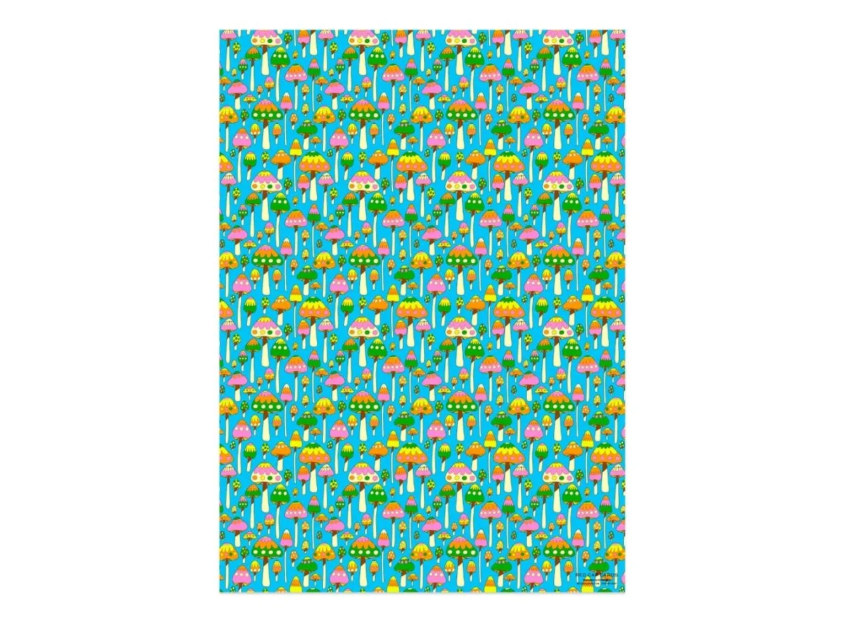 Gift Wrap: Krista Perry - Groovy Mushrooms (Roll of 3 Sheets)