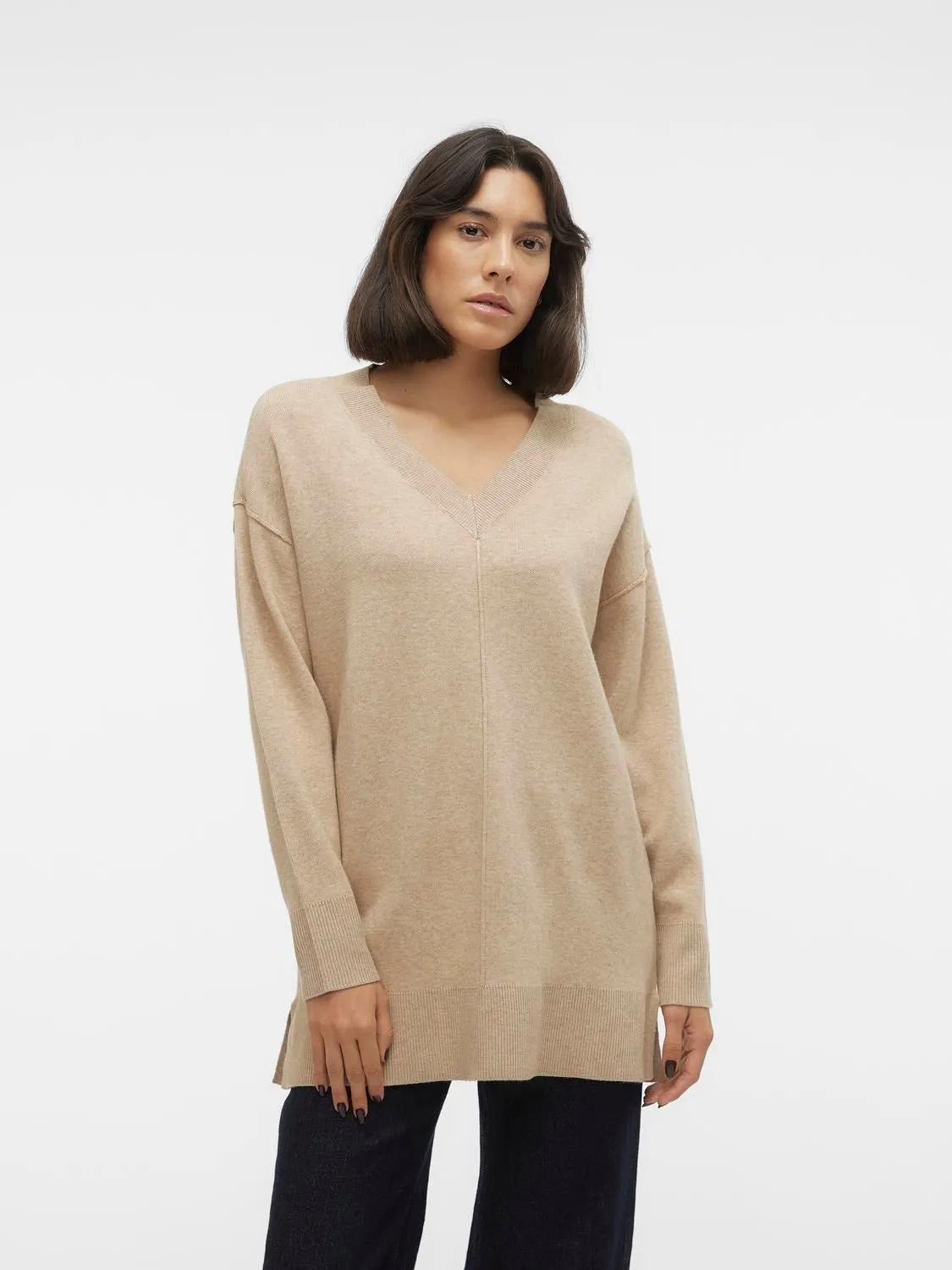 Gold Link V-Neck Long Jumper - Nomad