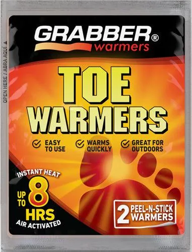 Grabber Toe Warmers - Long Lasting Safe Natural Odorless Air Activated Warmers - Up to 8 Hours of Heat - 40 Pair Box