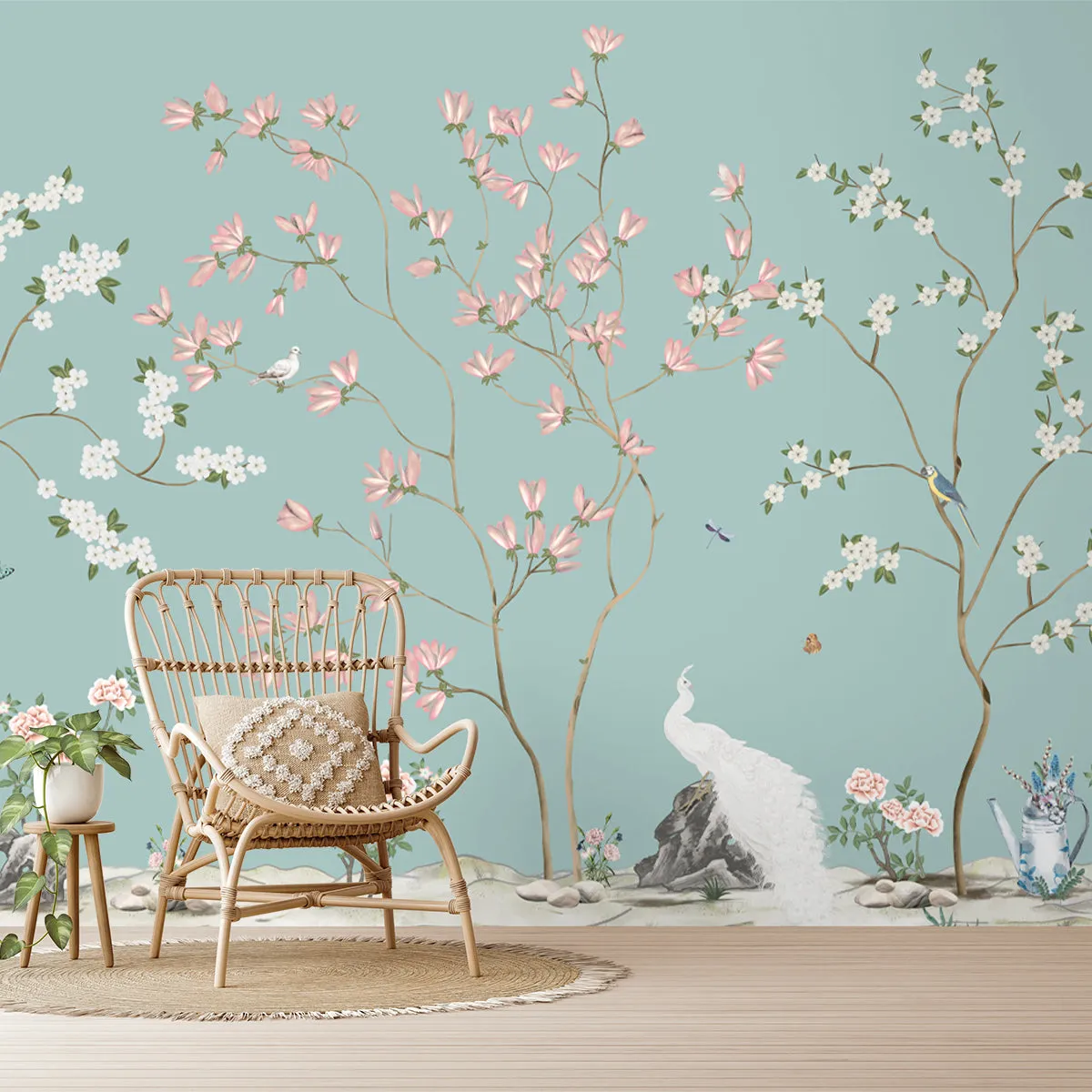 Grace Chinoiserie Theme Wallpaper Customised