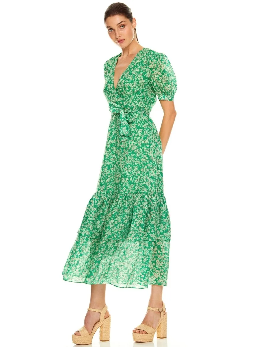 GREEN WITH ENVY MIDI DRESS