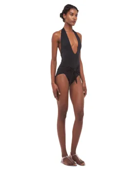 HALTER WRAP AND TIE SWIMSUIT