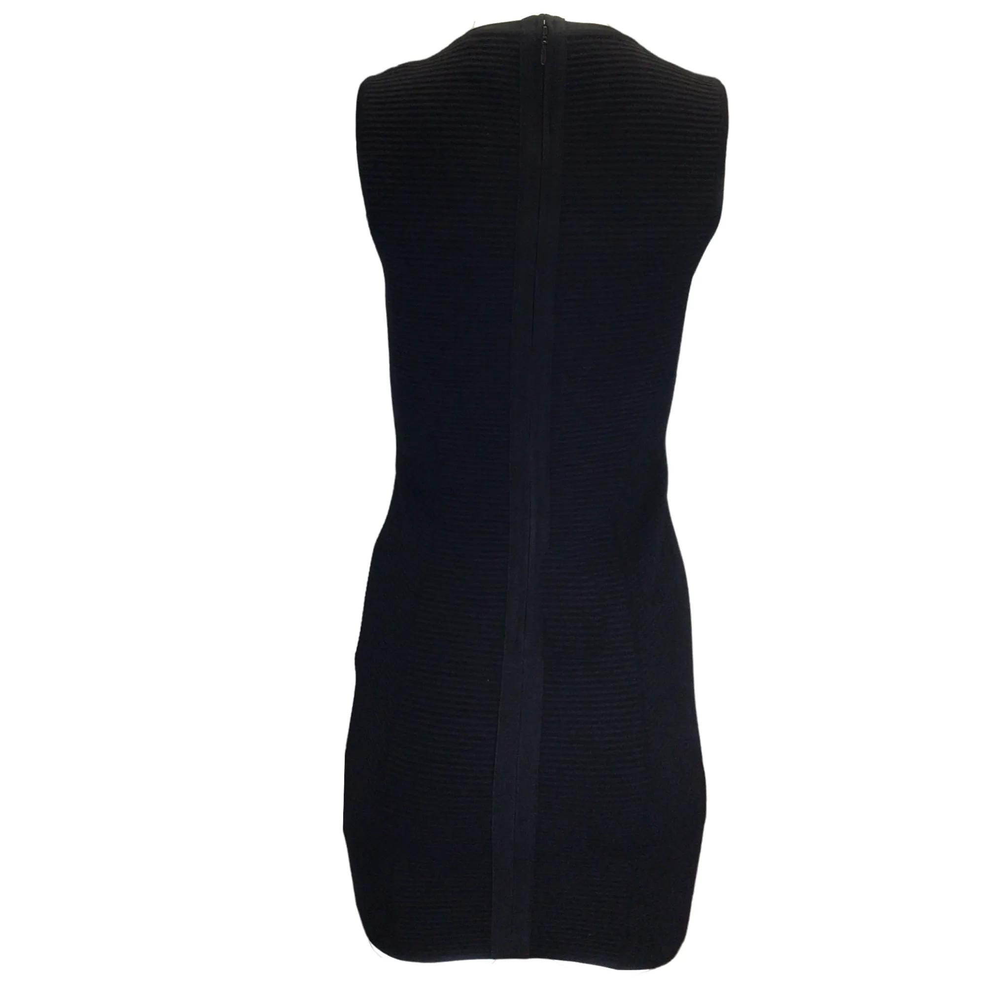 Herve Leger Black Crewneck Crystal Cutout Mini Dress