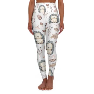 High Waisted Yoga Leggings, Hedgehog