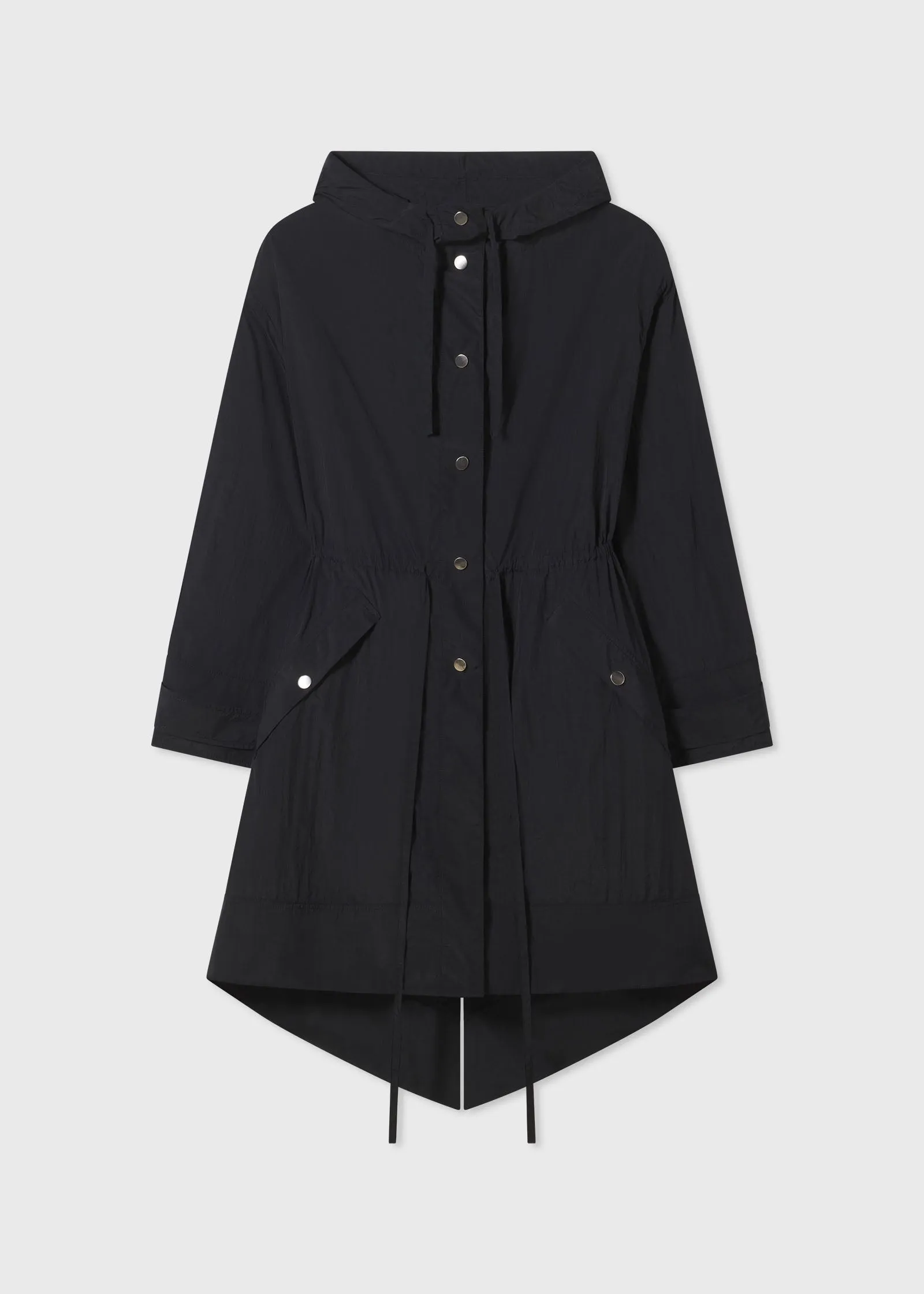 Hooded Parka in Nylon - Black