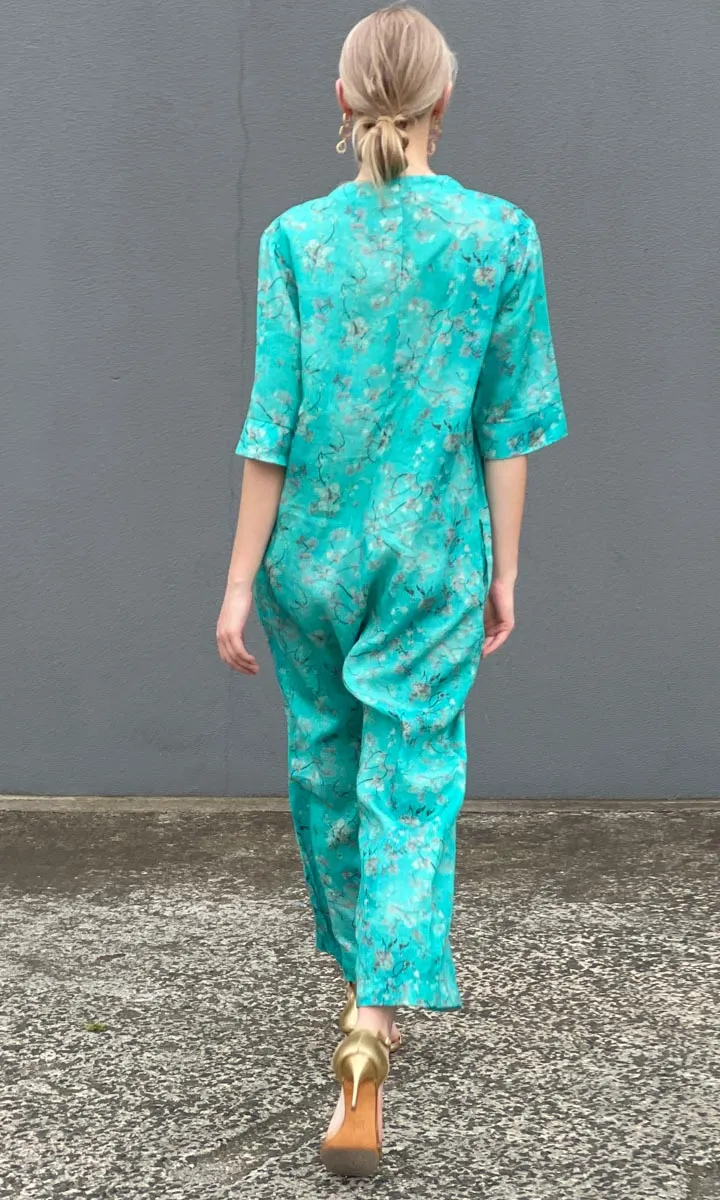 Hoss Kyoto Blossom Jumpsuit - Aqua