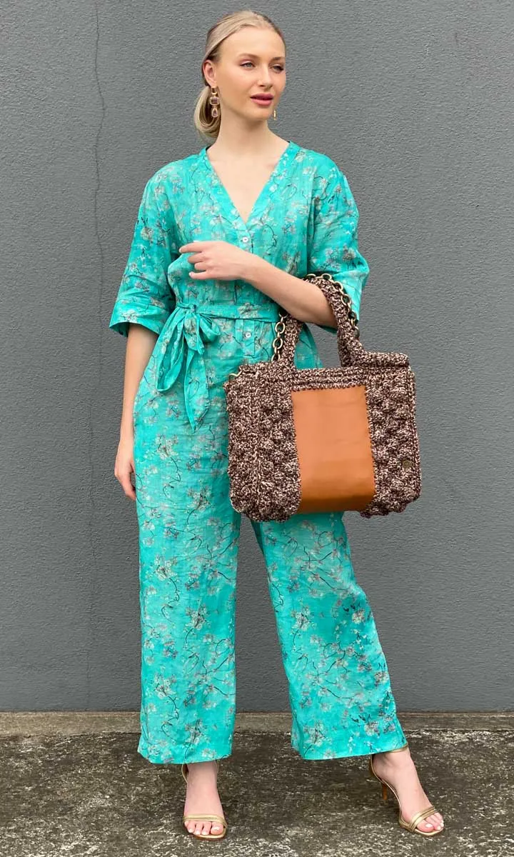 Hoss Kyoto Blossom Jumpsuit - Aqua