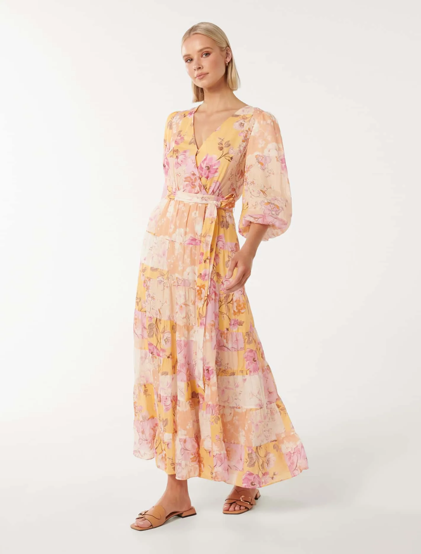 Imogen Tiered Wrap Midi Dress