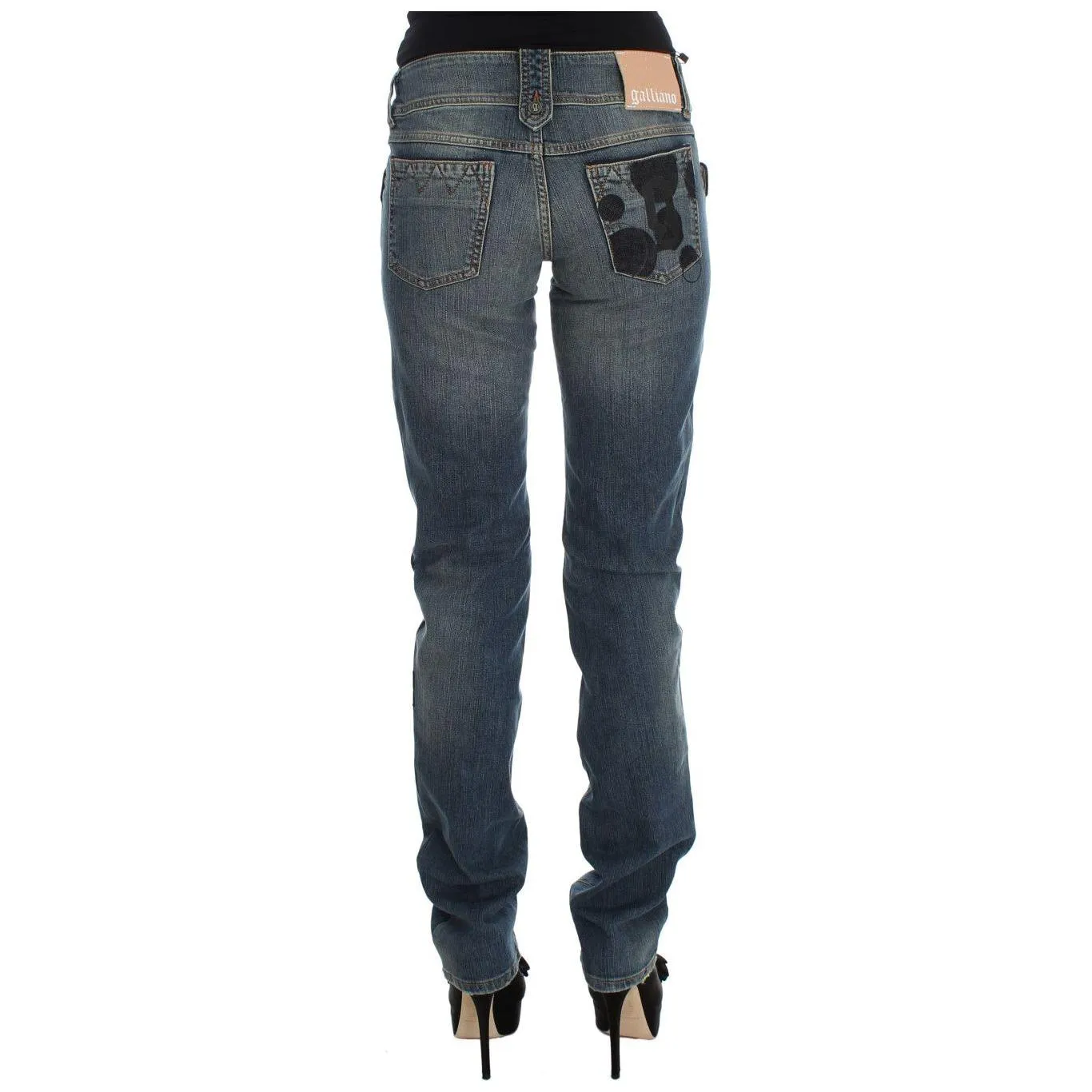 John Galliano Chic Slim Fit Bootcut Jeans in Blue Wash