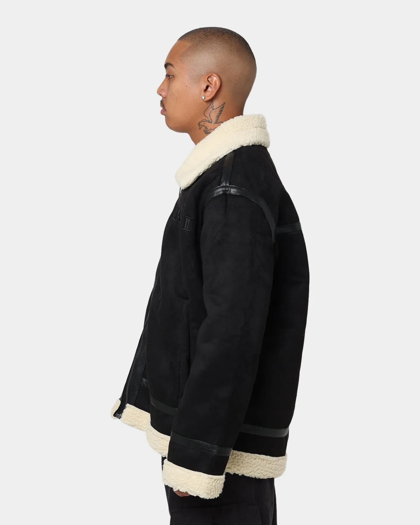 Karl Kani Retro Faux Shearling Jacket Black