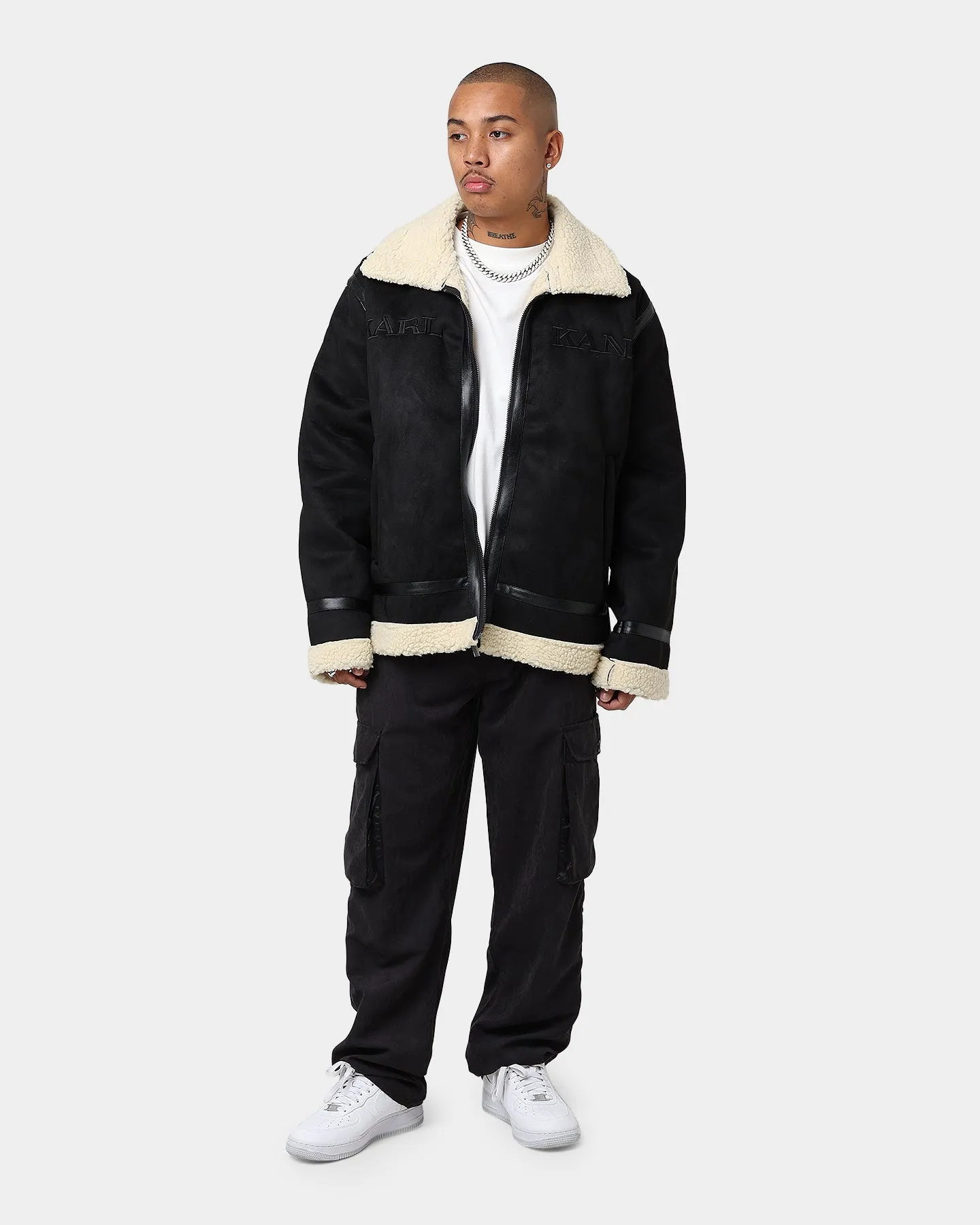 Karl Kani Retro Faux Shearling Jacket Black