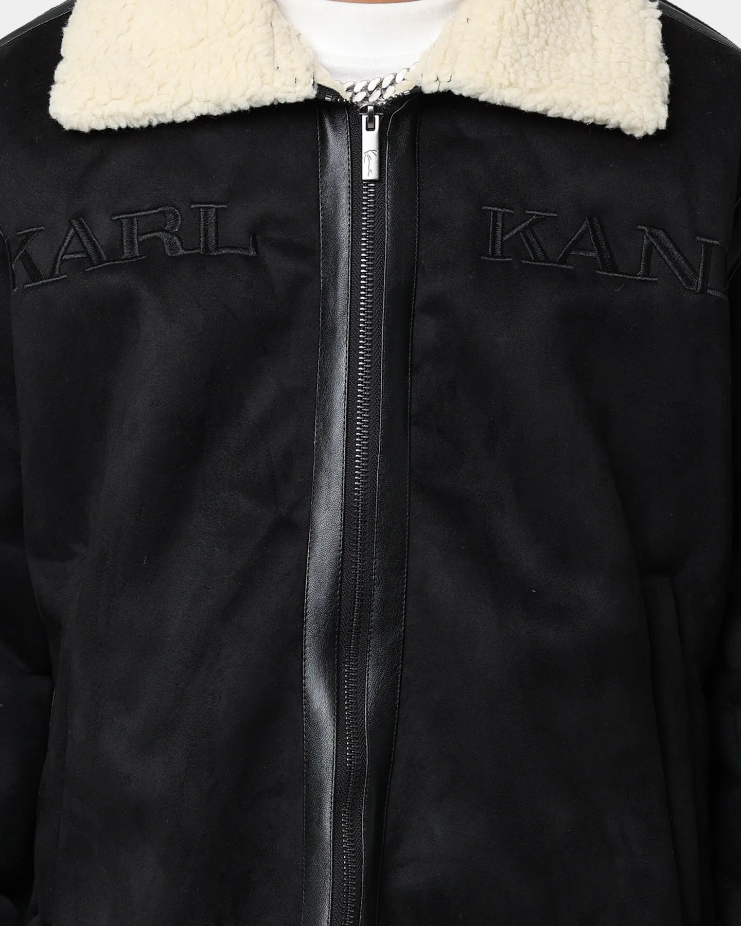 Karl Kani Retro Faux Shearling Jacket Black